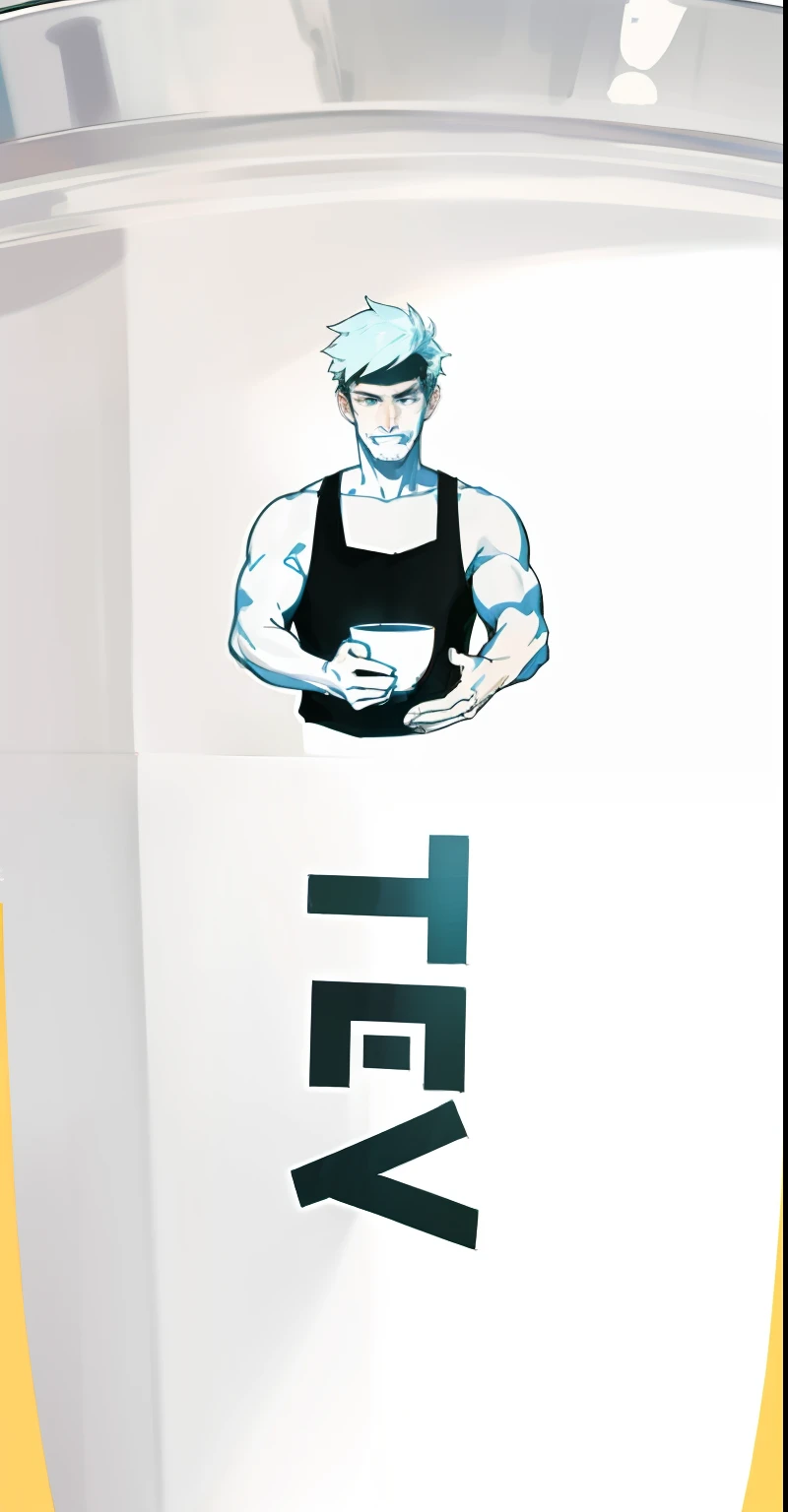 Close-up of a sign of a man holding a bowl