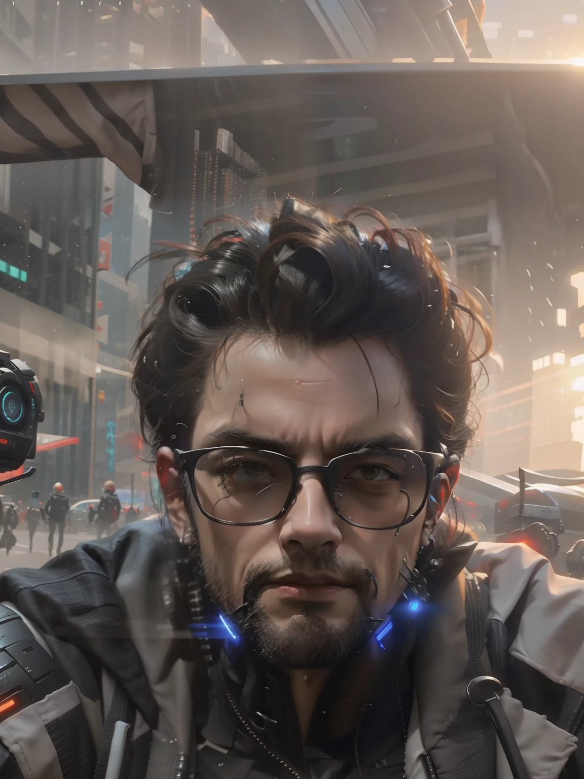 Change background cyberpunk handsome bey realistic face, ik, ultra realistic 8k