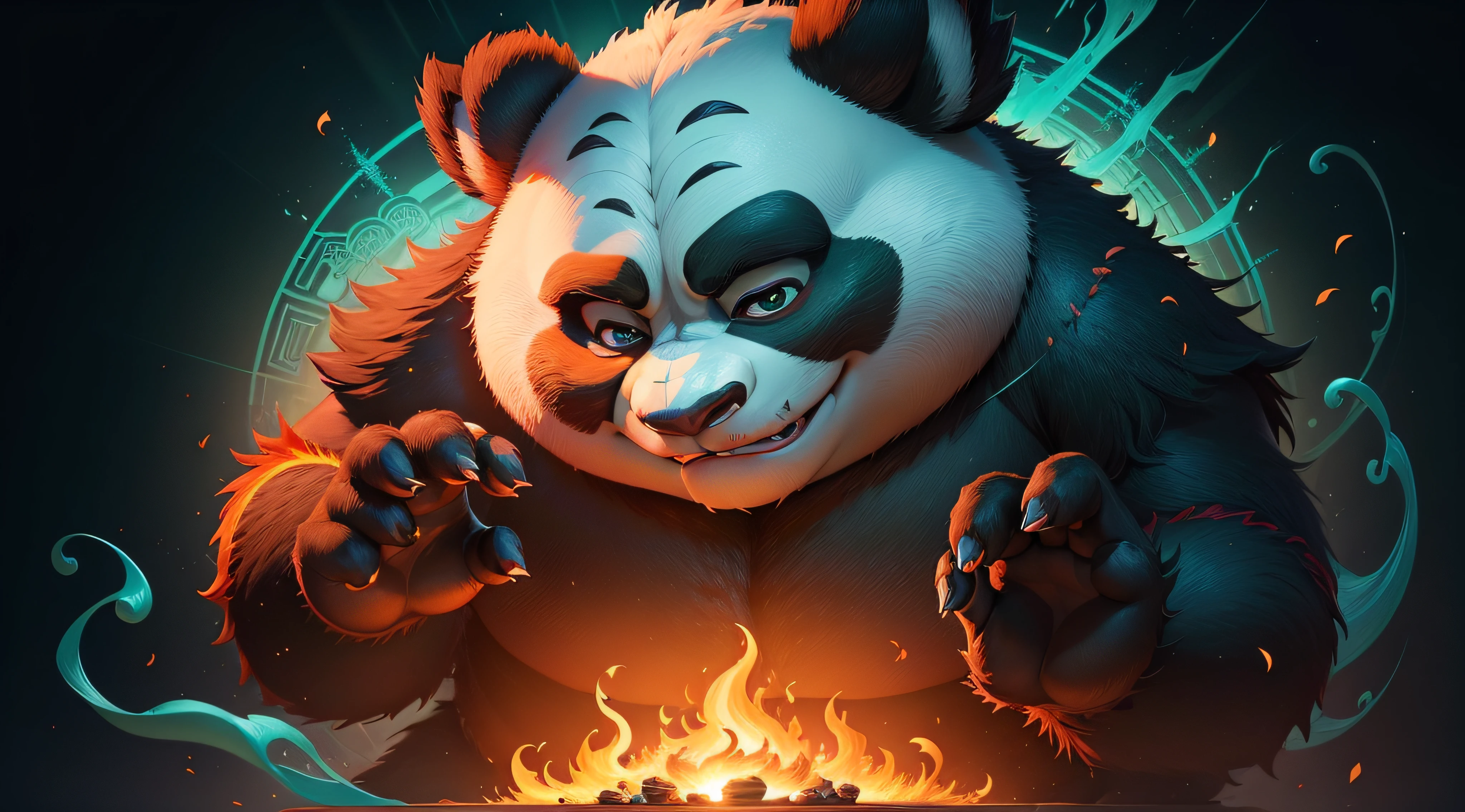 "Create a mesmerizing and visually captivating poster for kung fu panda 4, featuring the intricately designed kung fu panda movie logo rendered with vibrant and eye-catching colors. Capture the essence of the enchanting kung fu panda universe in this teaser artwork."