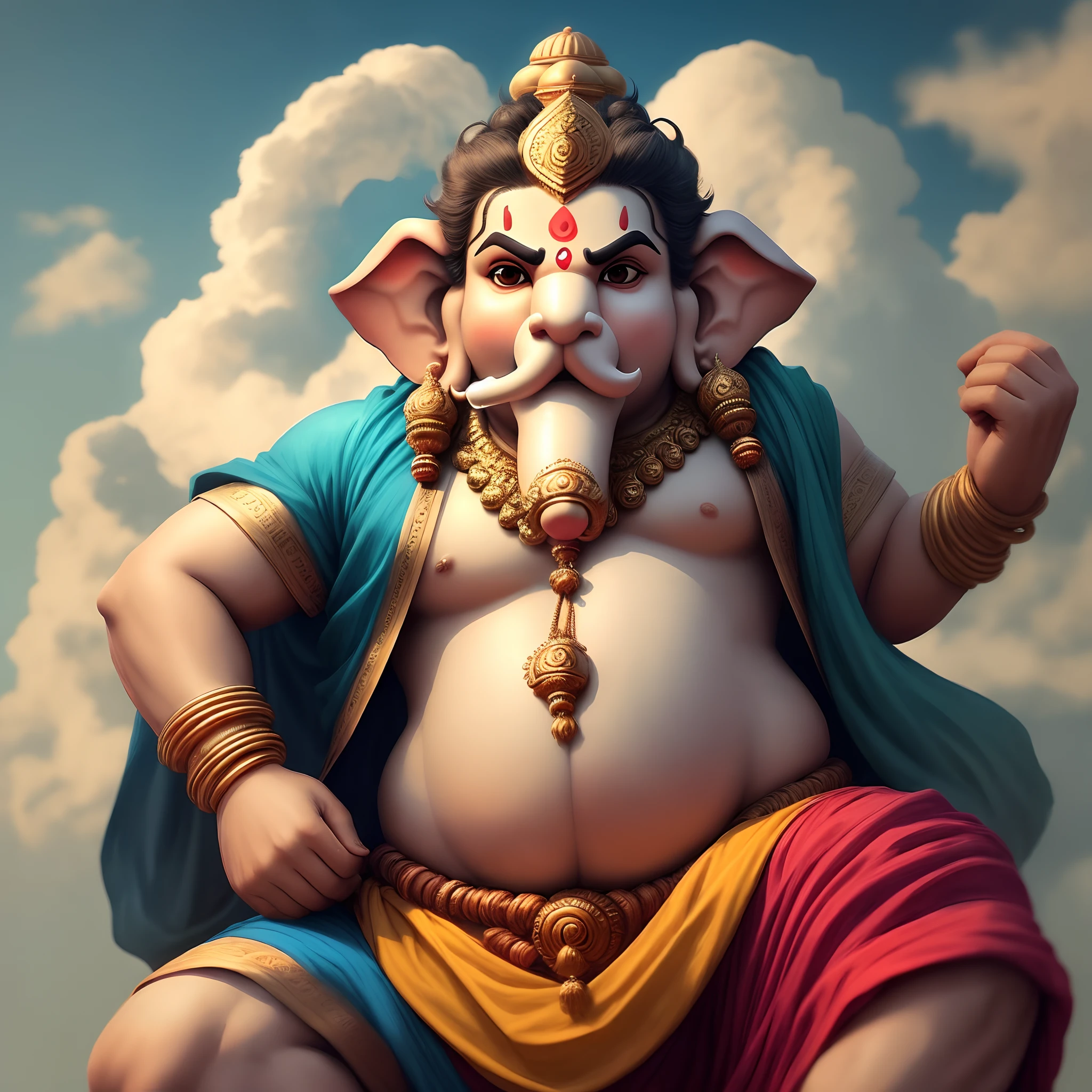 Ganpati god in aggressive look