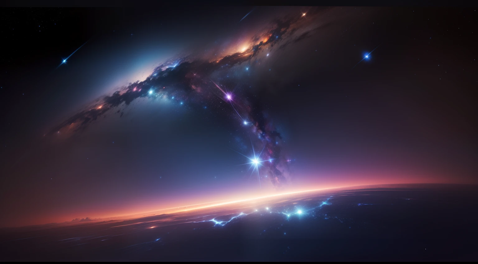 Images of the vastness of the cosmos, with twinkling stars and moving galaxies, create a sense of wonder and mystery.