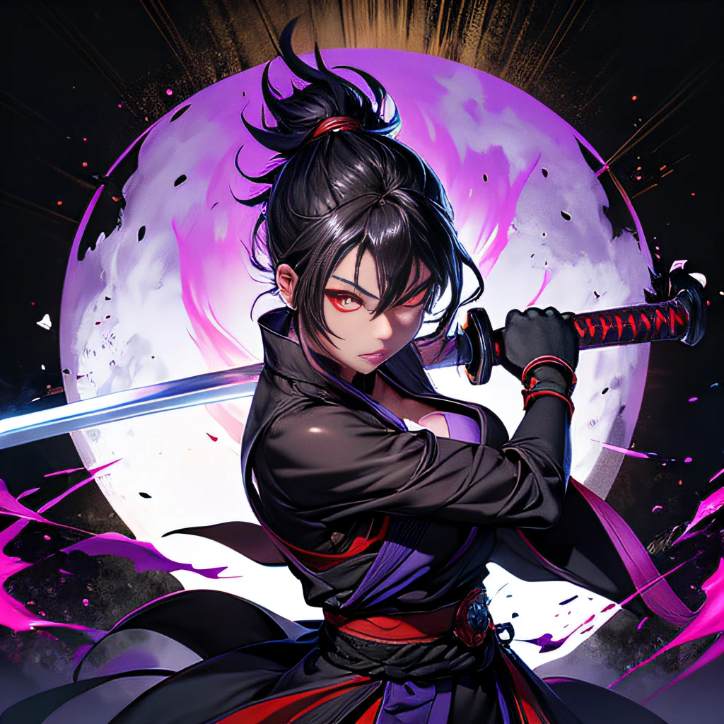 masterpiece, award winning, ccurate, textured skin, anatomically correct,
1gril, looking at viewer, glowing red eyes, grab Muramasa sword in right_hand, Battōjutsu pose, metal glowing,  glowing blade, cinematic lighting, motion lines, chiaroscuro,