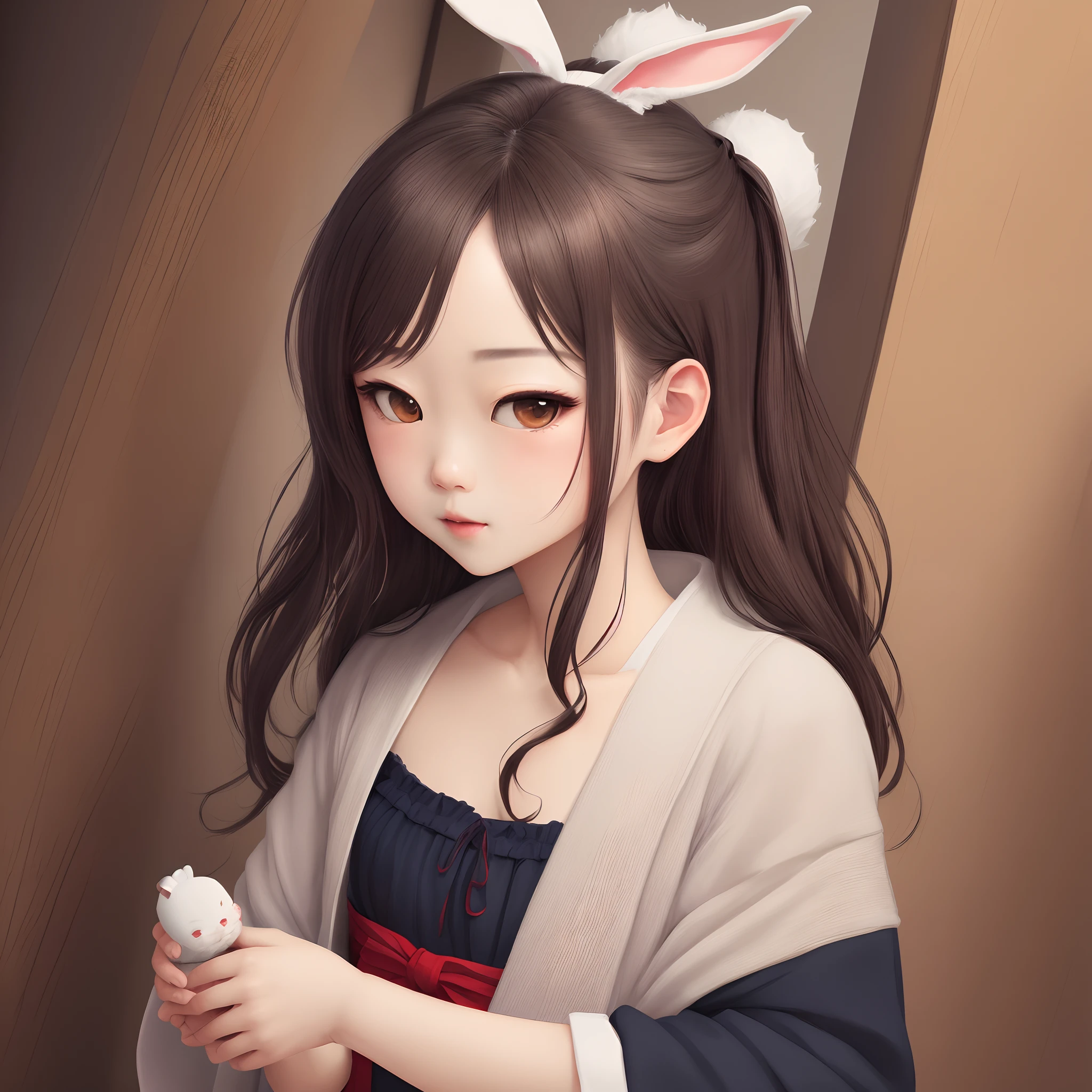 (人物: Usada Pekora), (flat color:0.9),(colorful:1.1),(masterpiece:1,2), best quality, masterpiece, highres, original, extremely detailed wallpaper, looking at viewer,,,1girl,solo,Bunny Girl,Portrait