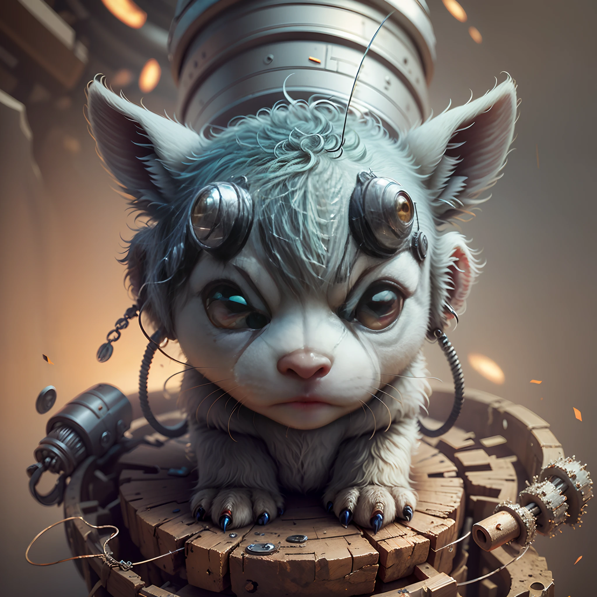 A cute calf made of metal，(cyborg:1.1)，([tail|detailed wire]:1.3)，(complexdetails)，hdr，(complexdetails，hyperdetailed:1.2)，Cinema lenses，Halo shadow，at centre --auto --s2