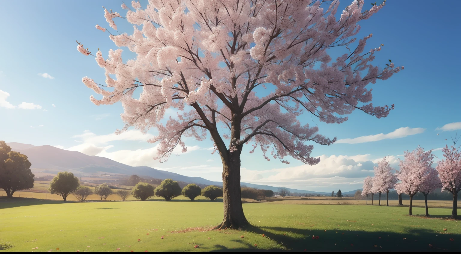 garoto impressionado, looking at an apple tree, com brilho nos olhos, realista, hd