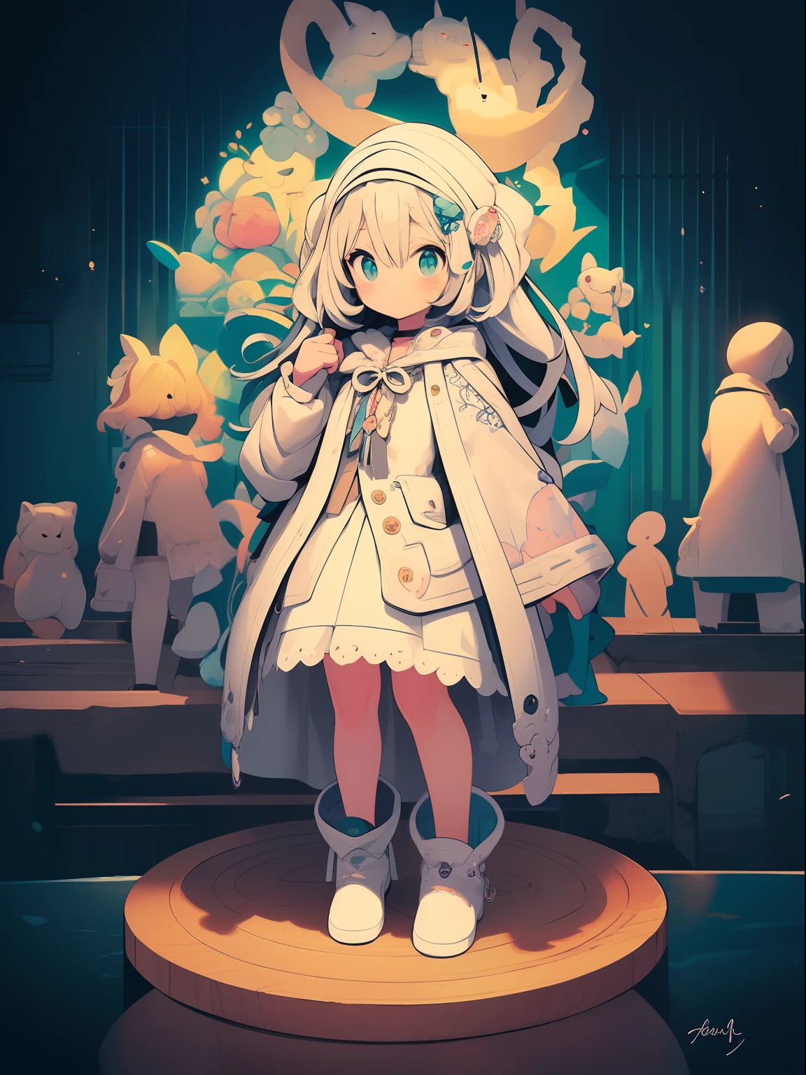 the comic of a cute girl surrounded by butterflies, flowers and snowflakes, in the style of japanese-inspired art, pigeoncore, playful graffiti-inspired murals, atmospheric clouds, vibrant neo-traditional, dark white and dark silver, cute and colorful