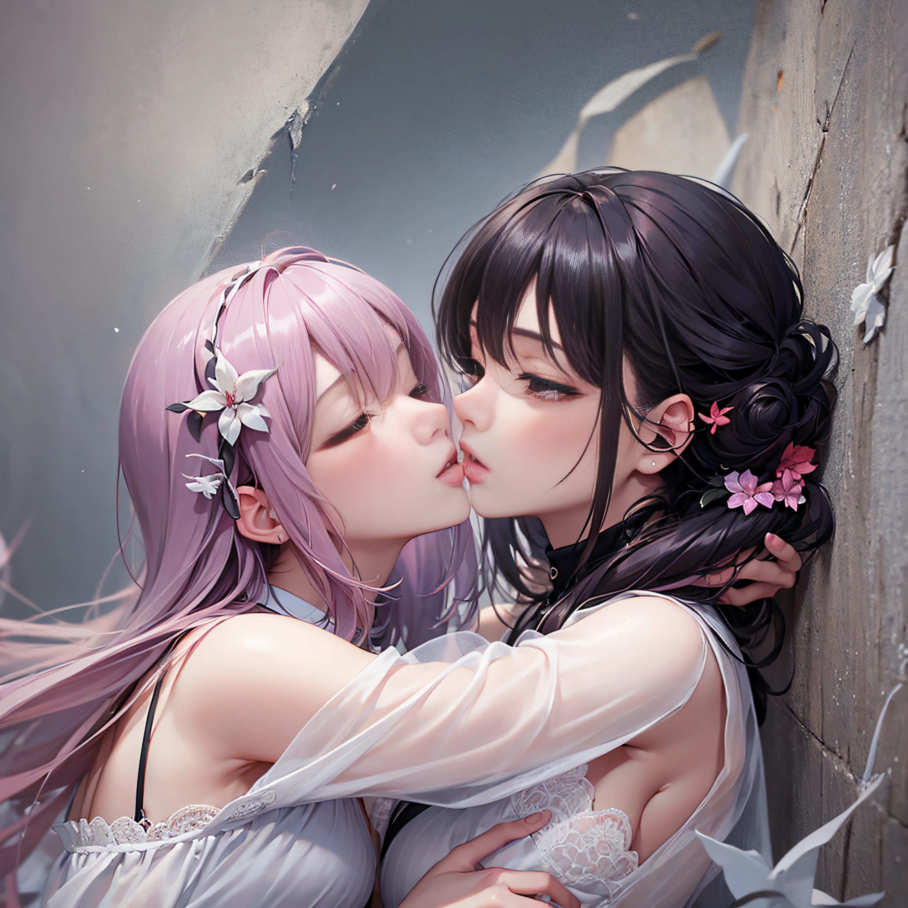 masterpiece、top-quality、Two people kissing、Dynamic angles、Dynamic Poses、