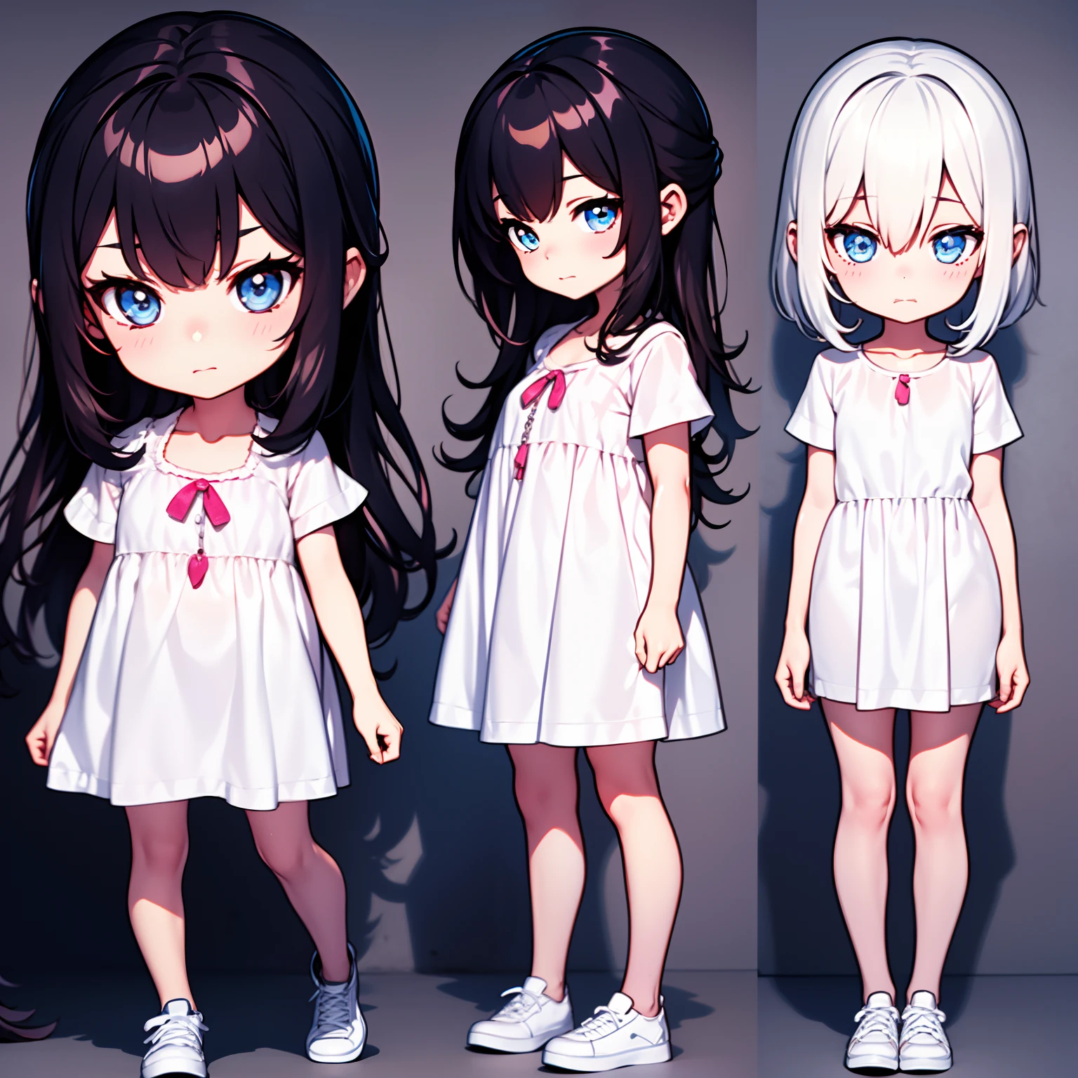 Need,best qualtiy,hyper-high detail,(Q version of cartoon:1.3),(Character drawings:1.3),Same character full body,(Lateral face:1.3),on back,acurate,1girll, tchibi, full bodyesbian,(short detailed hair:1.2), Black color hair, pretty eyes, Sideburns, ssmile, 独奏,The finger contours are super clear,(She is wearing casual summer clothes:1.3)