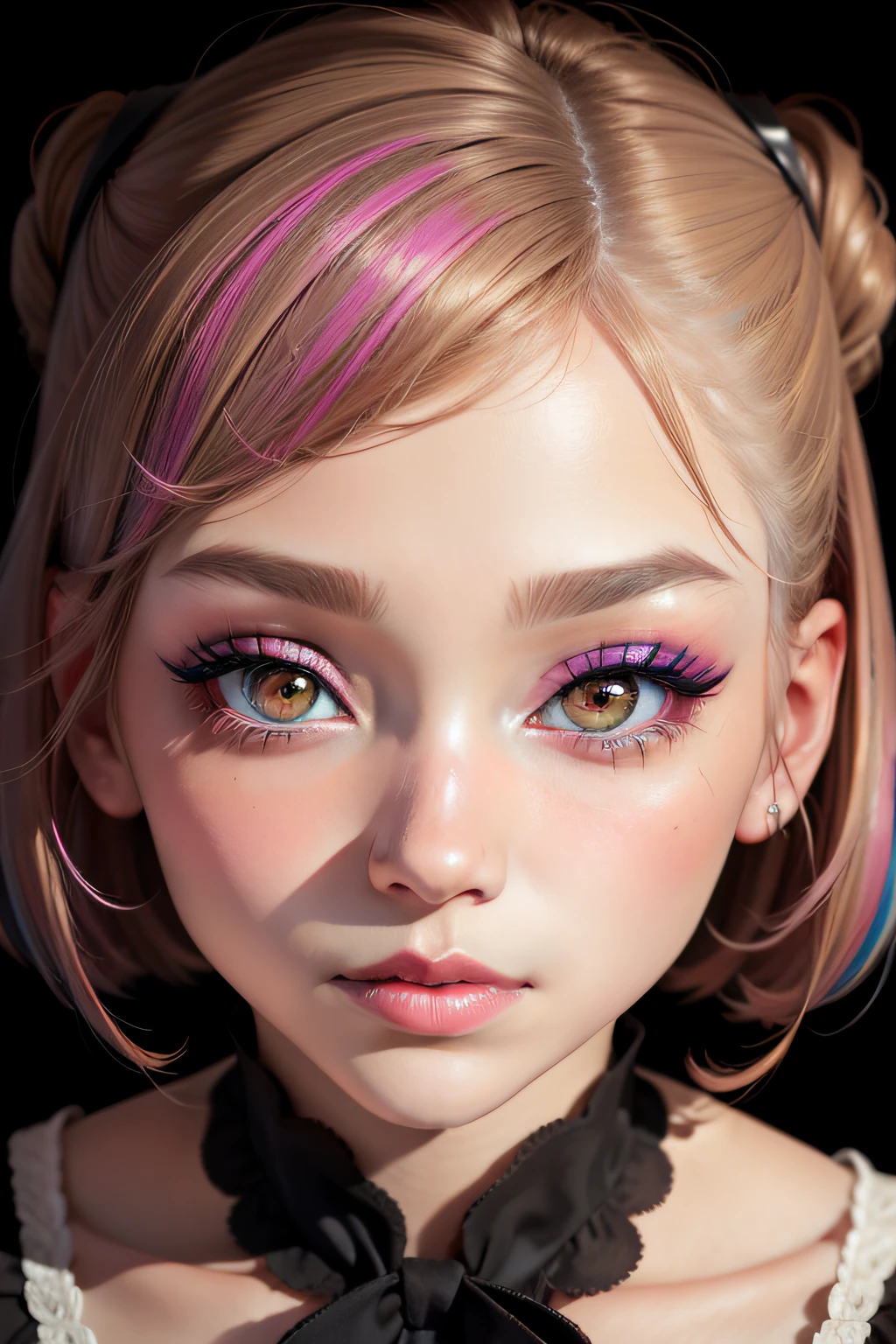 Face makeup,adolable,Moe girl,Colorful makeup,trinkets,Close-up,