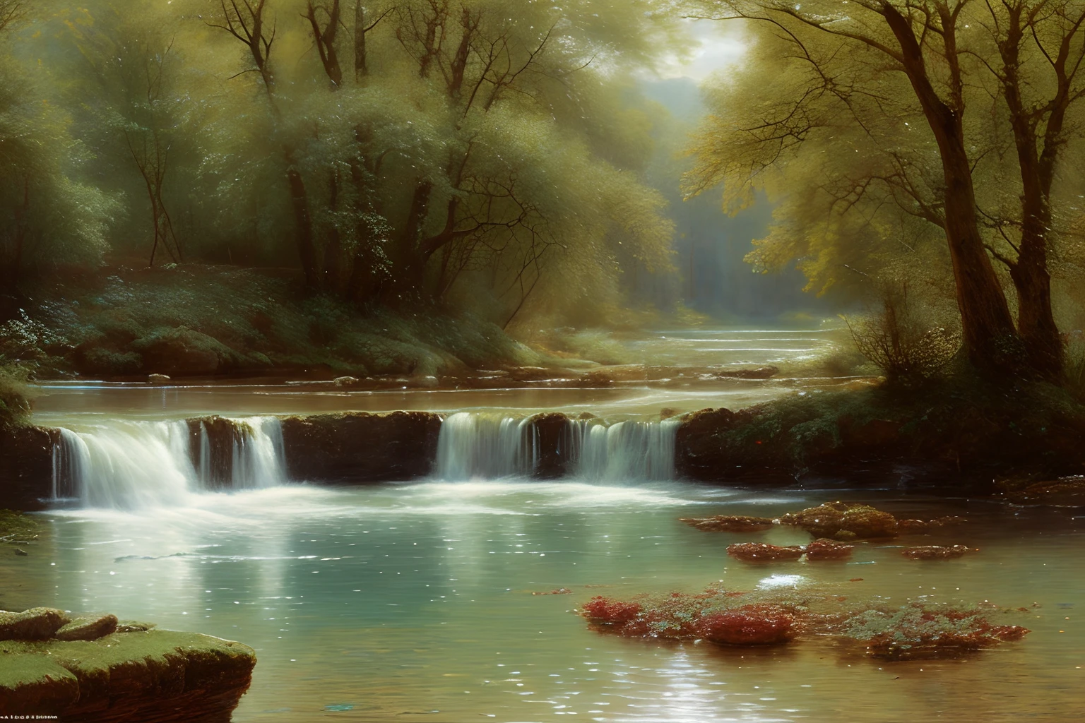 paysage, eau, (Extremely detailed CG Unit 8k wallpaper), World's most beautiful work of art, Professional majestic oil painting, complexe, High detail, mise au point nette, dramatique, Photorealistic painting art, alma tadema