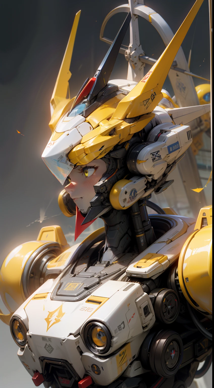 surrealism、Ray traching、Photorealsitic、nffsw、high detailing、32K、top-quality、textured skint、Sunrise Mecha、White mecha face、Red helmet with yellow edging、Blue occipital、Yellow antenna、Yellow horn、Blue Armor、Relief of yellow dragon emblem on red shoulder、Three yellow rockets on the shoulder、White limbs、Blue toe、flight、funnel、Mecha Ship、​masterpiece、top-quality、mechs、unmanned、(full body Esbian)、Deformed、Four-headed body、(Axisymmetric:1.4)、(nffsw)、(Movie Light:1.1)、Yellow eyes、Cool、pop music、Catchy、scientific fiction、firey、Steam engines、Wizarding Wars、magic power、Space looking down on the background of the earth with weapons in hand、(Have a huge arsenal: 1.5)、Mechaman、symmetry、