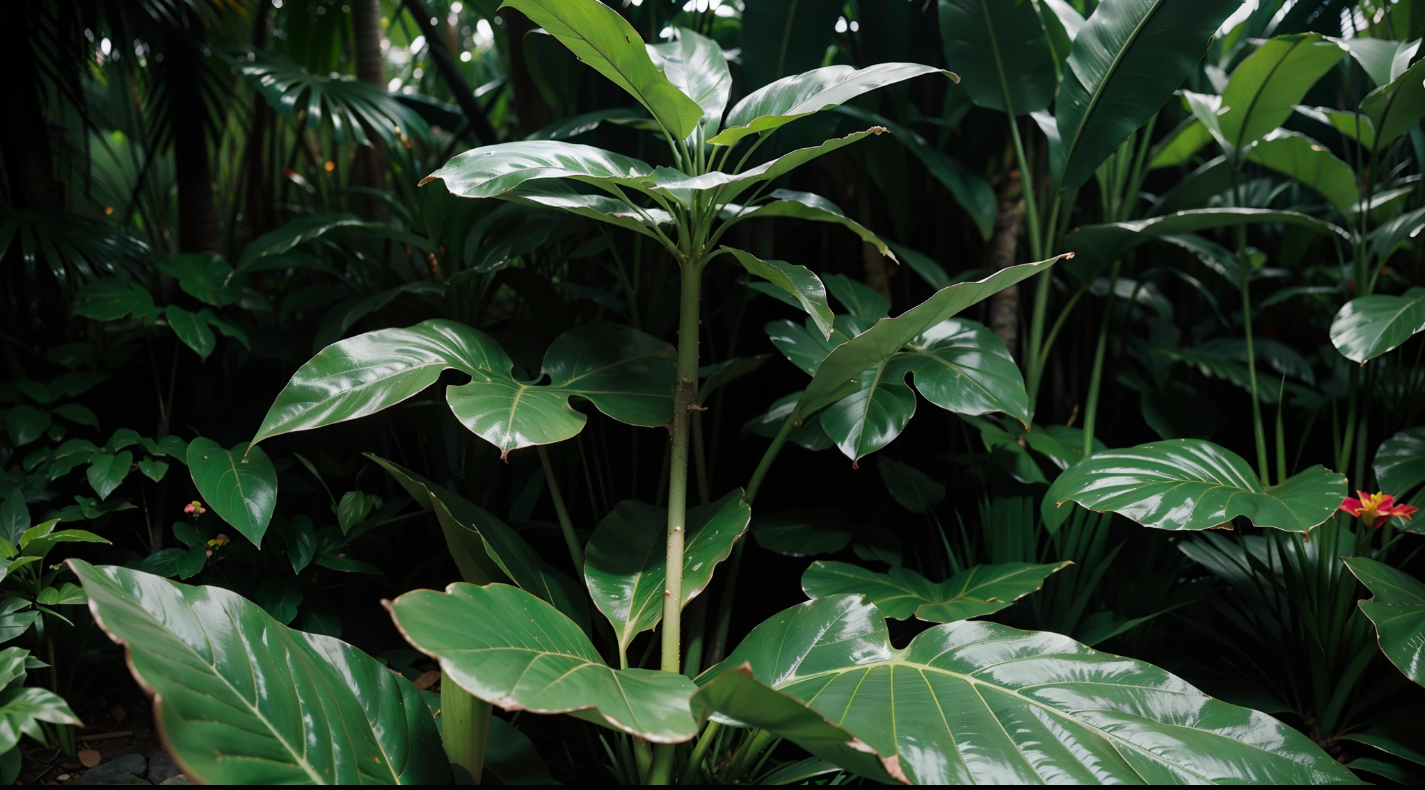 jungles、Close-up on tropical plants、nffsw, masutepiece, Best Quality, hight resolution, in 8K