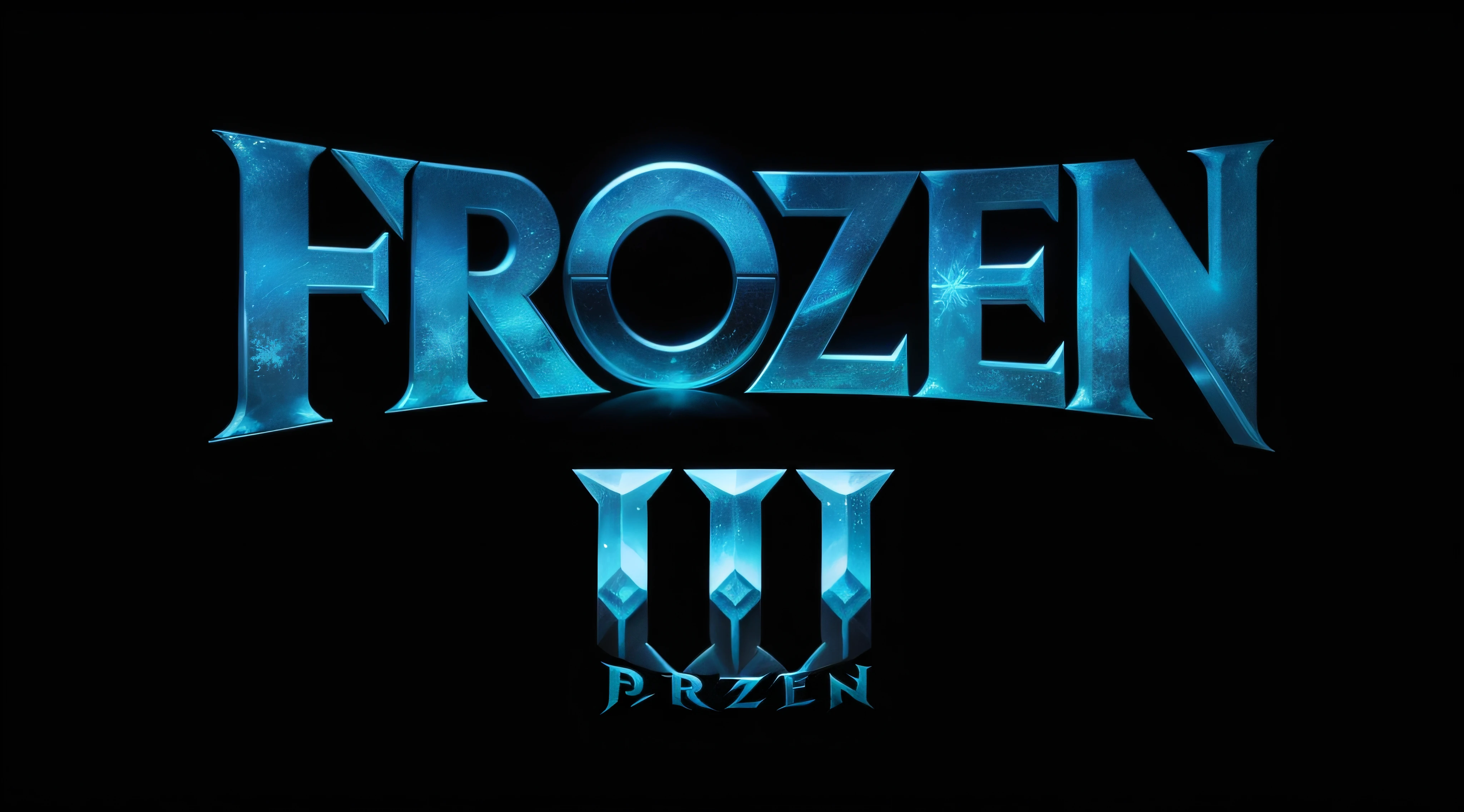 "Frozen 3 logo, designer logo, sleek and modern design, animated movie logo, captivating and visually stunning logo for Frozen 3"