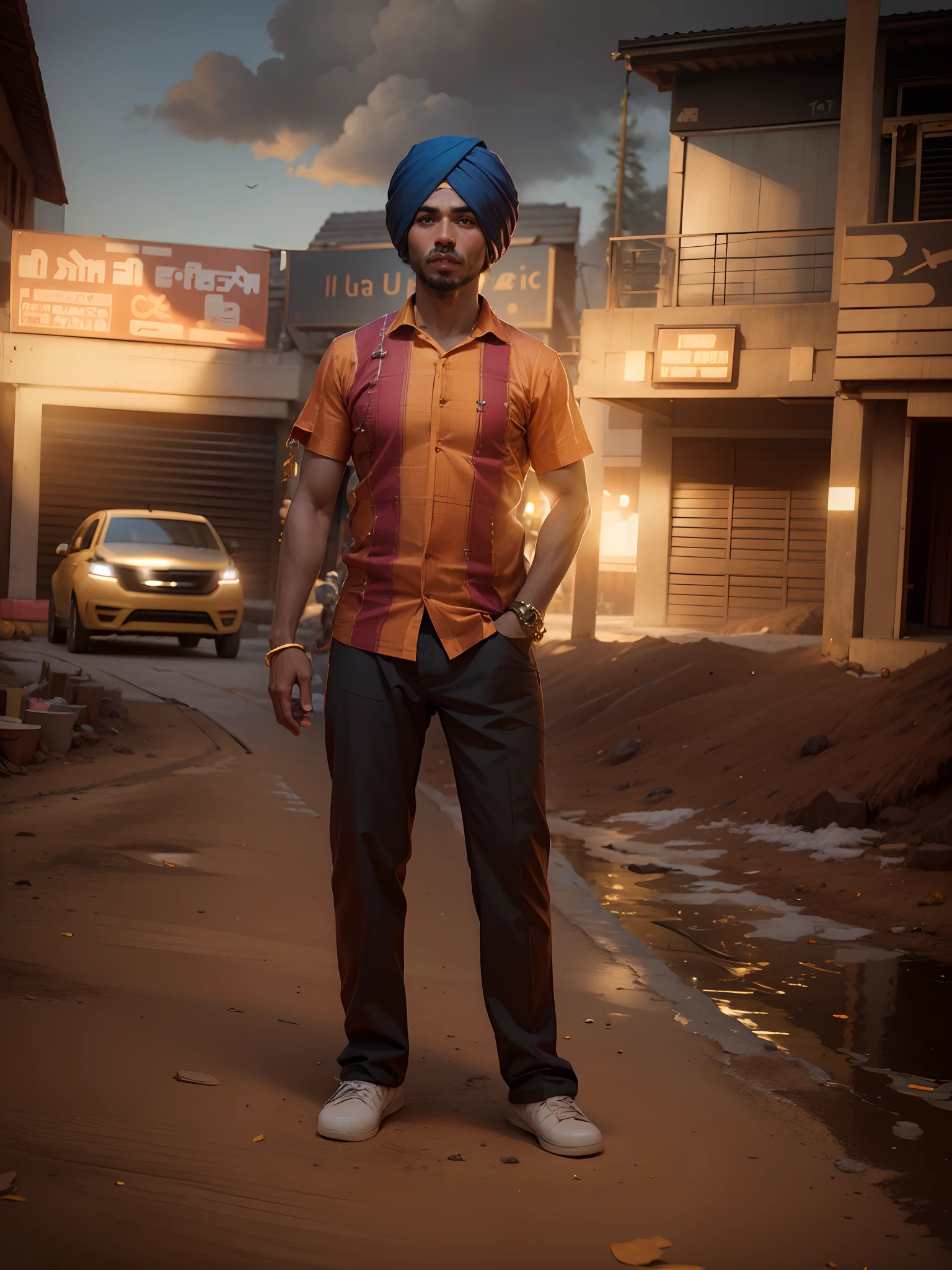 Change background, do not change face and turban, face and turban stays same, 8k , avatar type for profile photo, realistic face.
