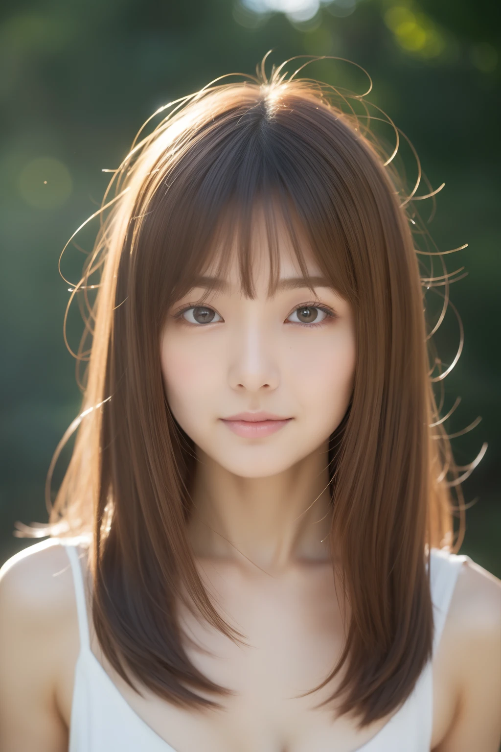a 18 year old girl、Lori、very delicate large double eyelids,,、kawaii faces、Very beautiful beauty、Face like Kana Hashimoto、Very beautiful beauty, Delicate and delicate(Light makeup)、brown haired、A sweet smile、Delicate and beautiful fair skin、Realistic and realistic、delicate and complete facial features、detailed face depiction、High Nose Bridge、red-lips、Beautiful and gentle、flowing smooth hair、extremely delicate hair、soft temperament、Facial light、Surreal and Real、8K picture quality、 Extreme details, Realistic details, master work, Realistic extremes, Body, Absolutely beautiful, pure lust, stunning beauty, matchless beauty, The highest image quality, 8K分辨率, goddes, A smile, Fine facial features, Hair on the shoulders, brown haired, long thick legs, rays of sunshine, toward to the camera, Well-proportioned and solid figure, eyes gentle, Embarrassed face、embarassed expression、Thin and beautiful thighs, Standing posture, fully body photo