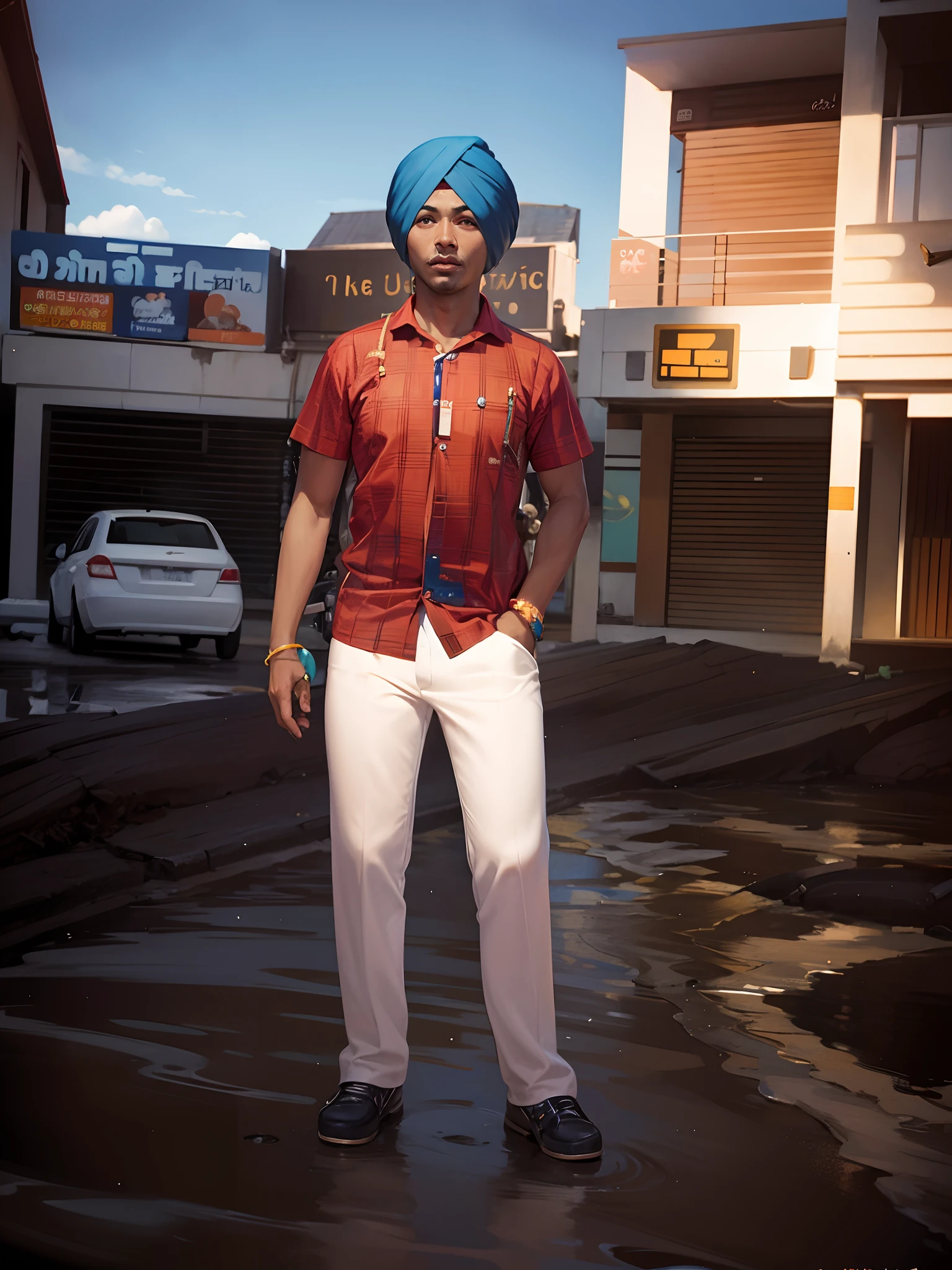 Change background, do not change face and turban, face and turban stays same, 8k , avatar type for profile photo, realistic face.