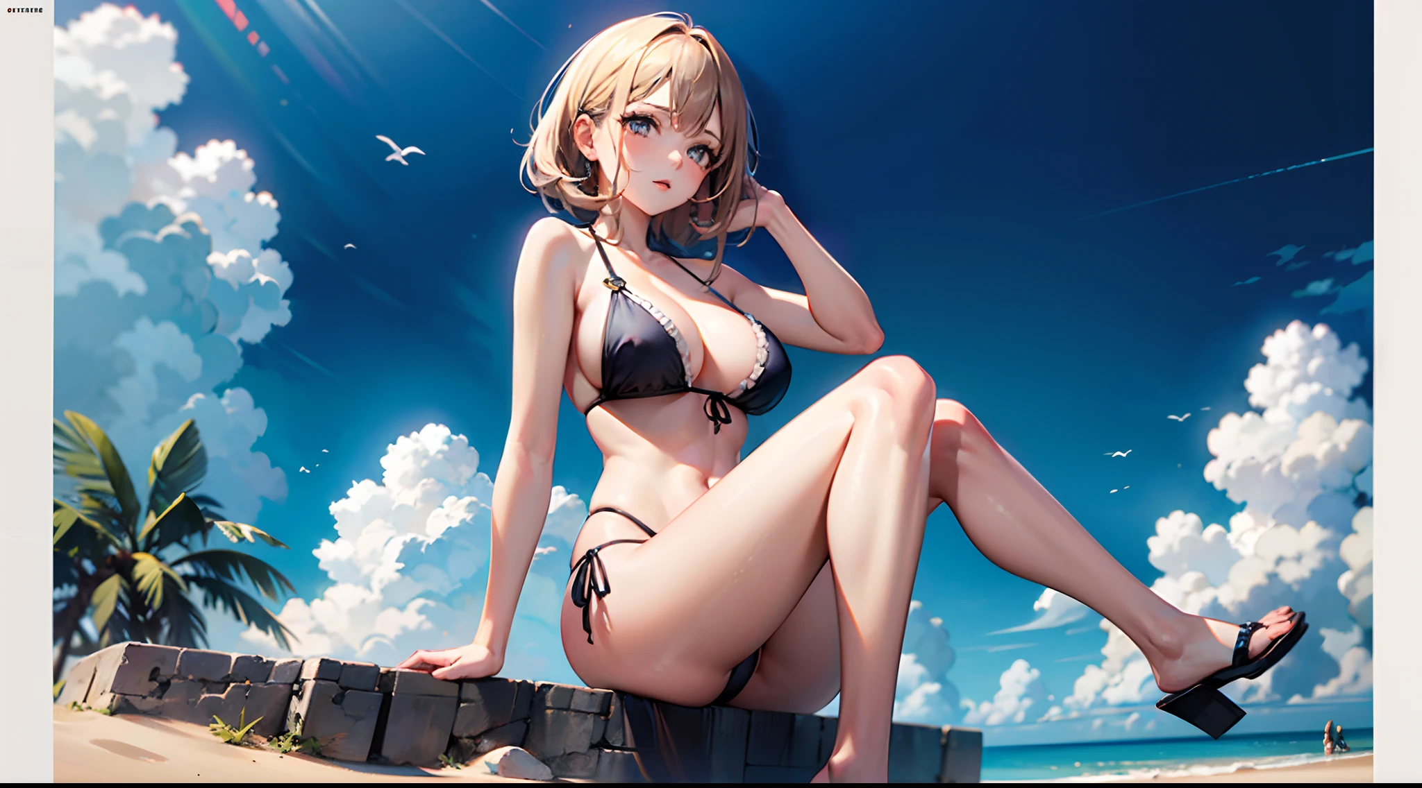 Masterpiece, top quality, 8k wallpapers, 1 girl, swimwear, full body illustration