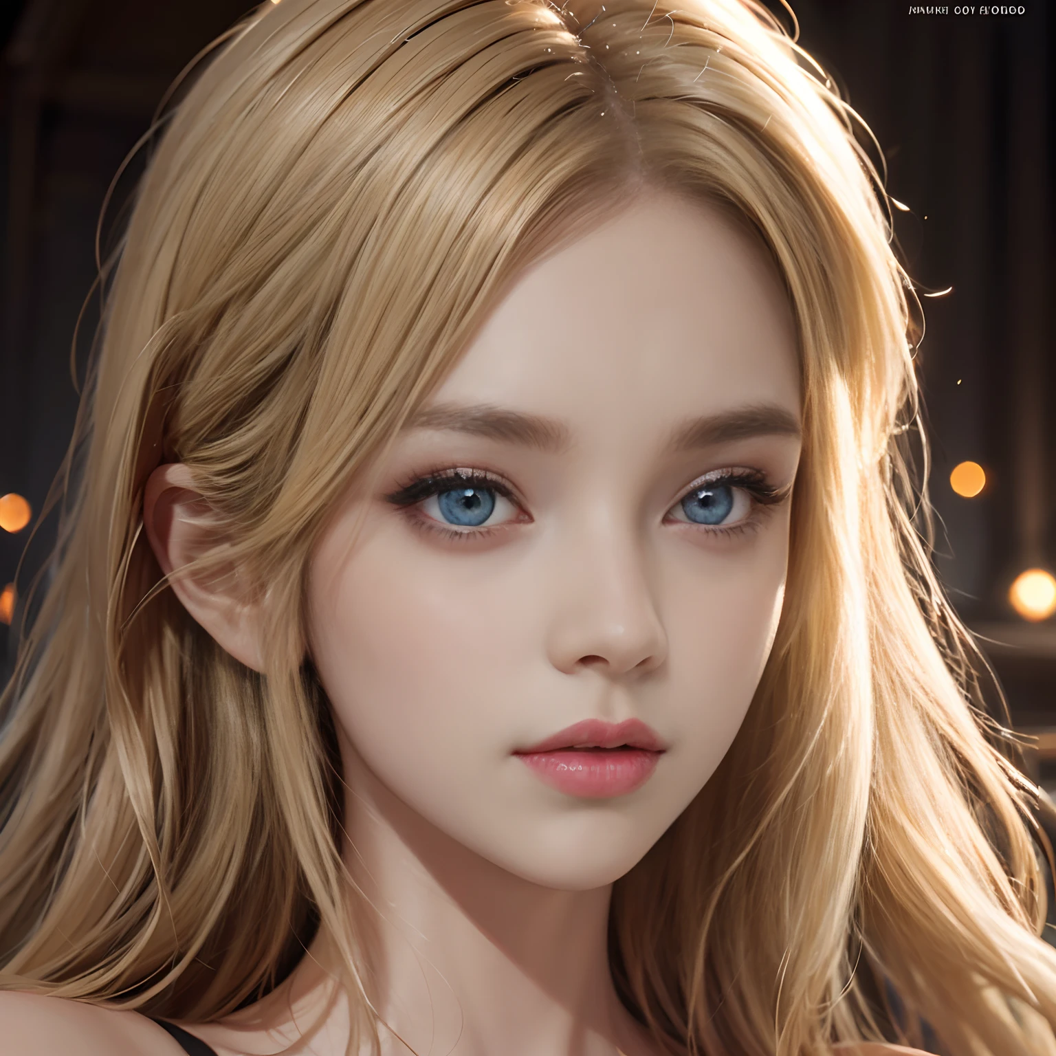 European Princesse blond haïr super detailed hyper realistic sexy face glowing eyes portrait