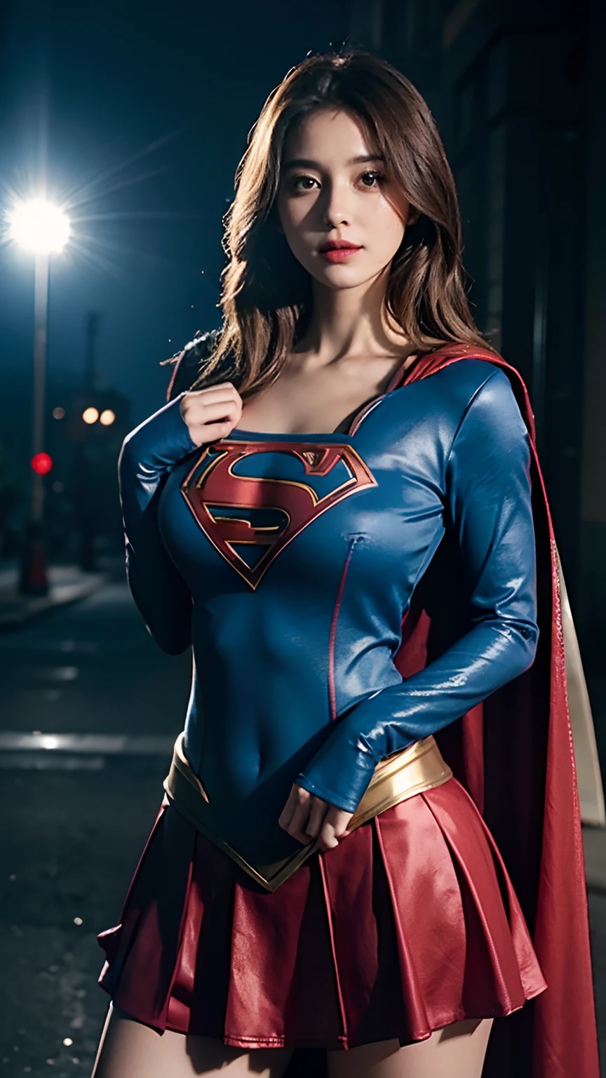 Woman body set big breasts, Supergirl costume dress