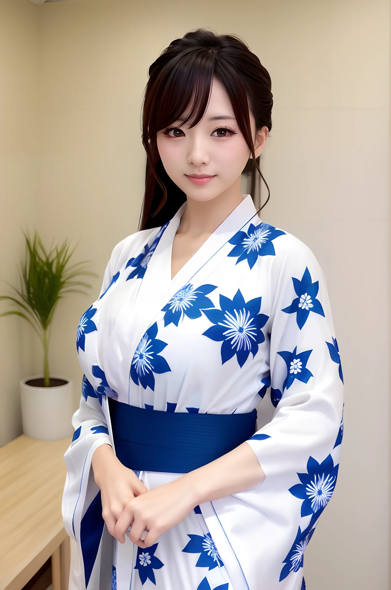 beautiful white yukata