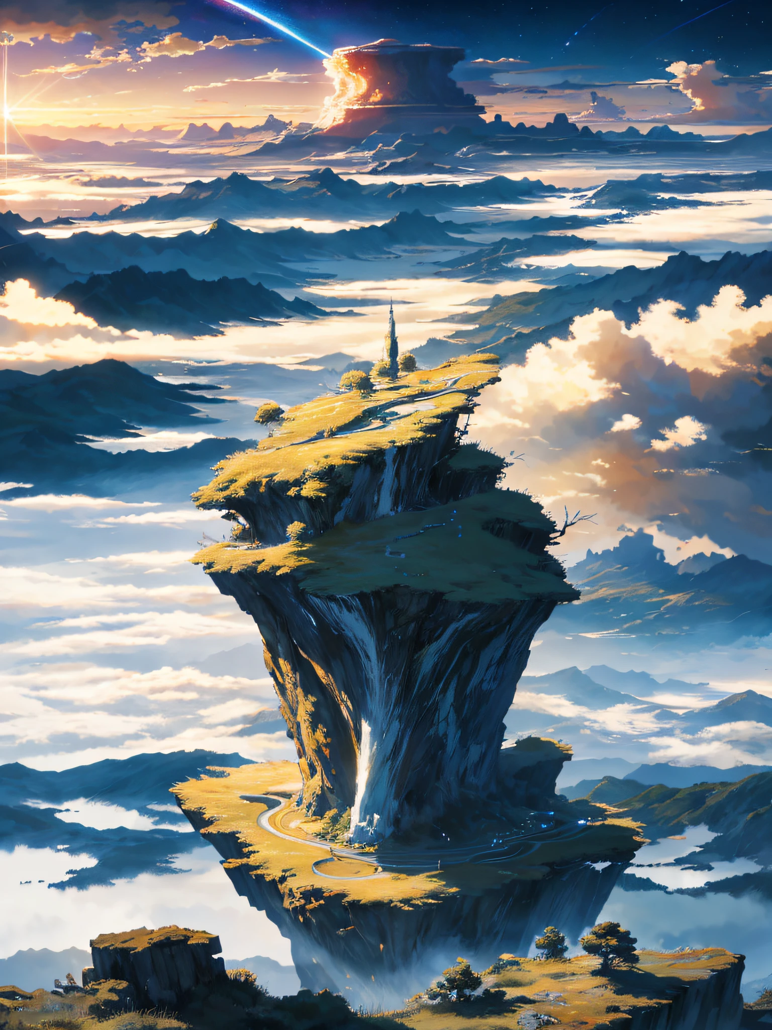 (((tmasterpiece))),best qualityer,ultra - detailed,the Extremely Detailed CG Unity 8K Wallpapers,breath-taking,Full of tension and drama,stunning visuals,Majestic sky and skyline,Vast expanse of grasslands,The North Star shining high,Colorful natural light。