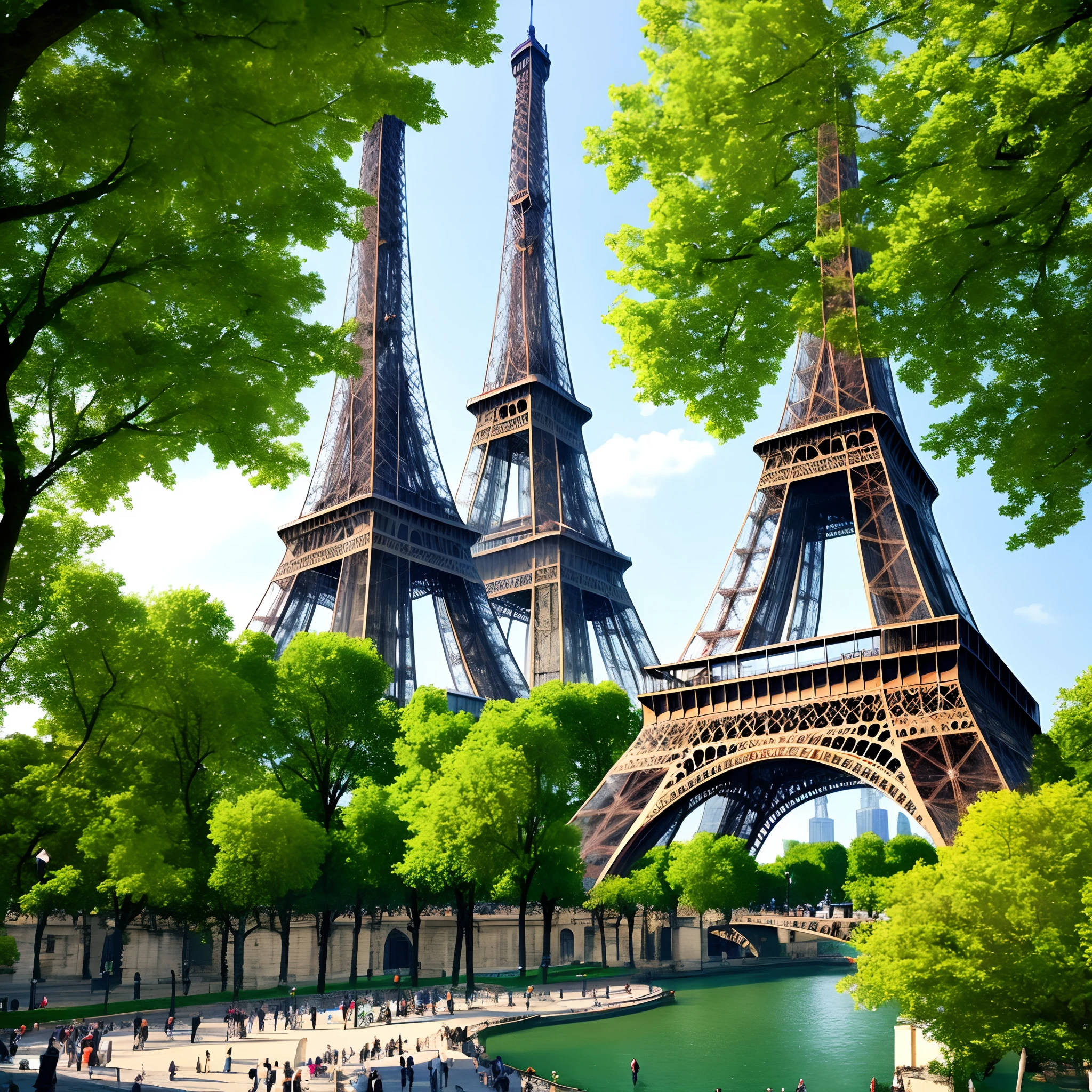 Fan Bingbing beautiful scenery Eiffel Tower