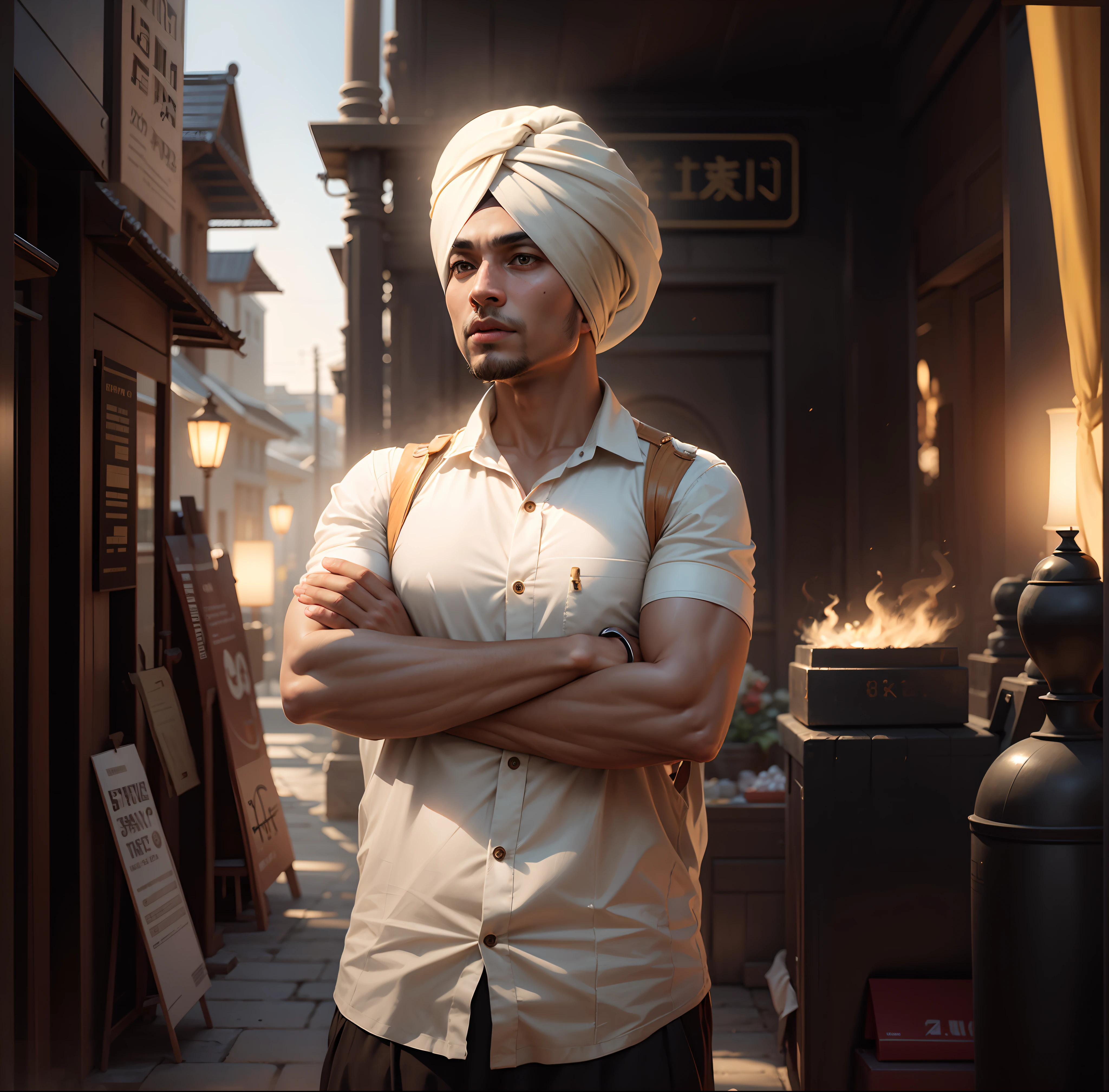 Change background, do not change face and turban, face and turban stays same, 8k , avatar type for profile photo, realistic face.