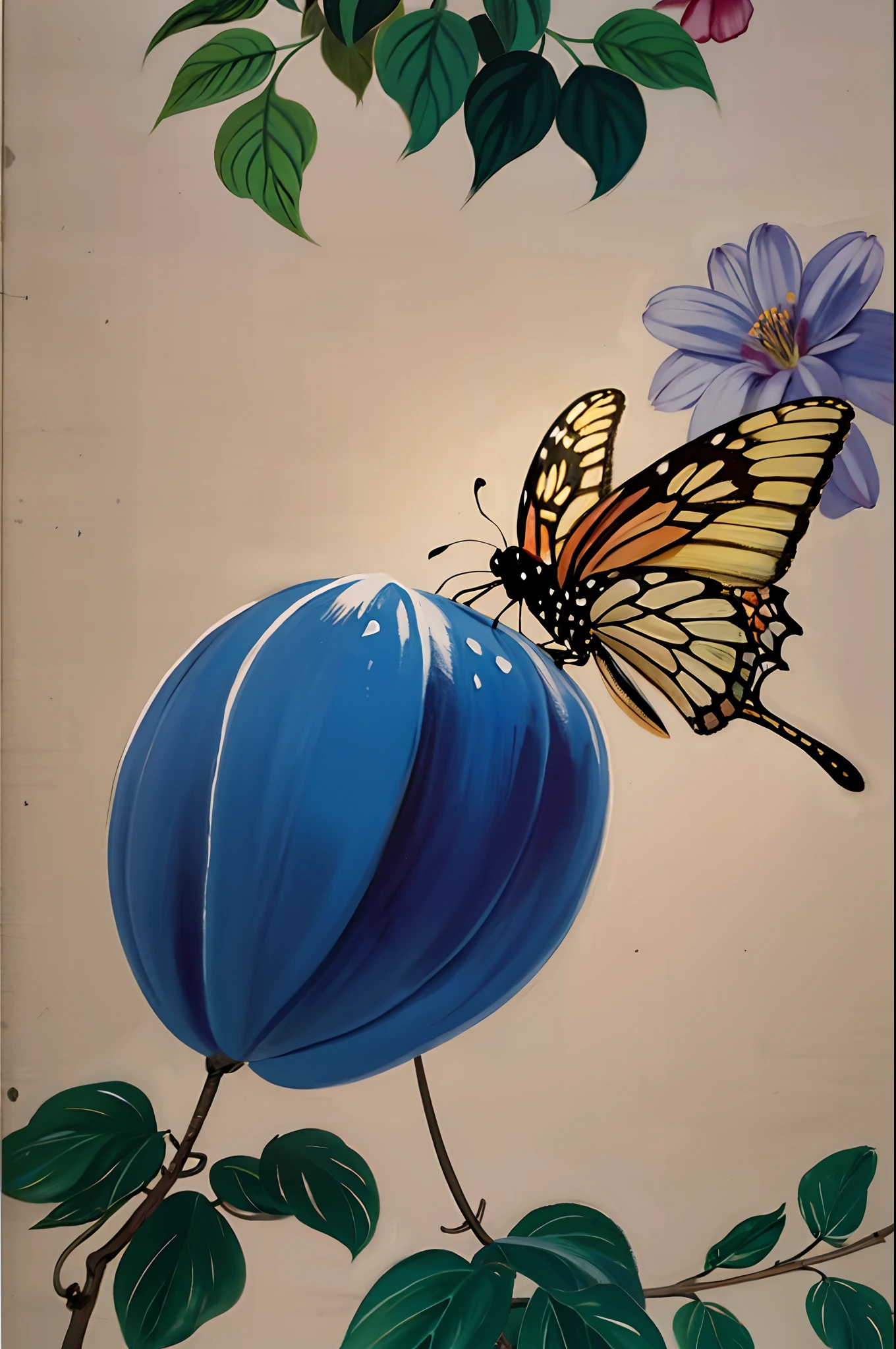 bug, butterfly, blue_butterfly, plant, leaf, no_humans