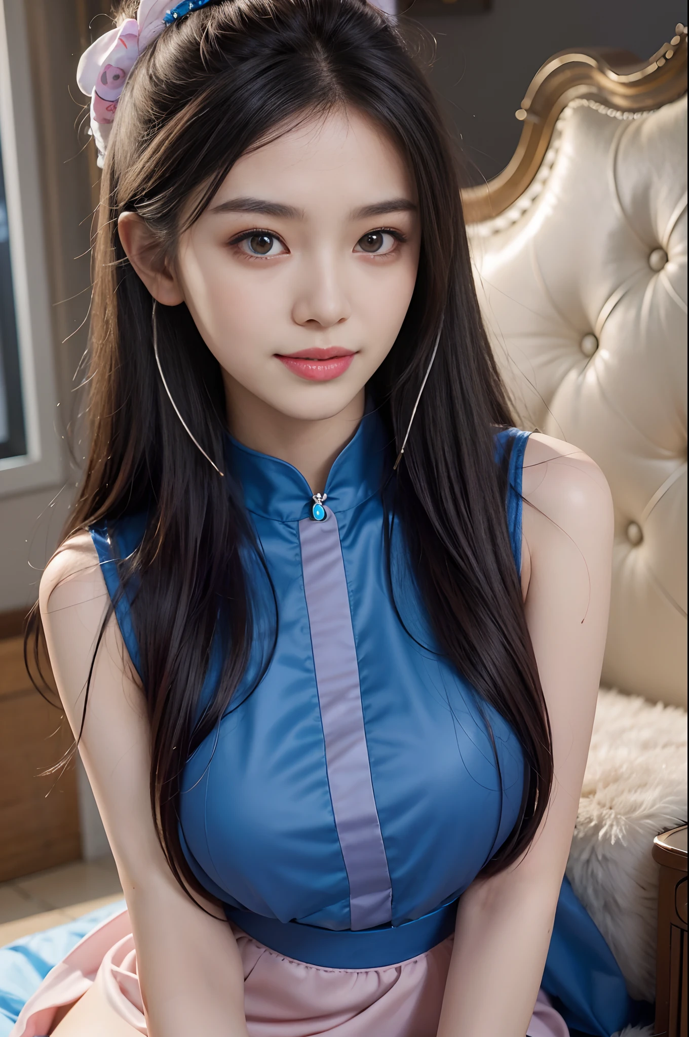 araffe asian woman in blue dress sitting on a bed, in a blue qipao, gorgeous chinese model, wearing a blue qipao dress, chinese girl, trending at cgstation, gorgeous young korean woman, with acient chinese clothes, beautiful south korean woman, korean girl, cheongsam, beautiful asian girl, asian girl with long hair, masterpiece, superdeformed, (((full body:1.3))), ultra high res, RAW photo, masterpiece, ultra detailed, 8k, full detailed hair, highres, best quality, ultra high res, ultra detailed face and eyes, (((photorealistic:1.4))), looking at viewer, (((smiling:1.2))), cute, (((large breast:1.7))), (((ray tracing:1.4))), ((((long legs:1.4)))), Best quality , masterpiece, large hip, Fully facial detailed, beautiful, ((very detailed of hair )) , (((16 years old:1.2))), thin lips, big eyes, highres, seducing, blue eyes , slim waist, 8k:1.2, 16k:1.2, highres,
karol bak uhd, inspired by hajime sorayama,