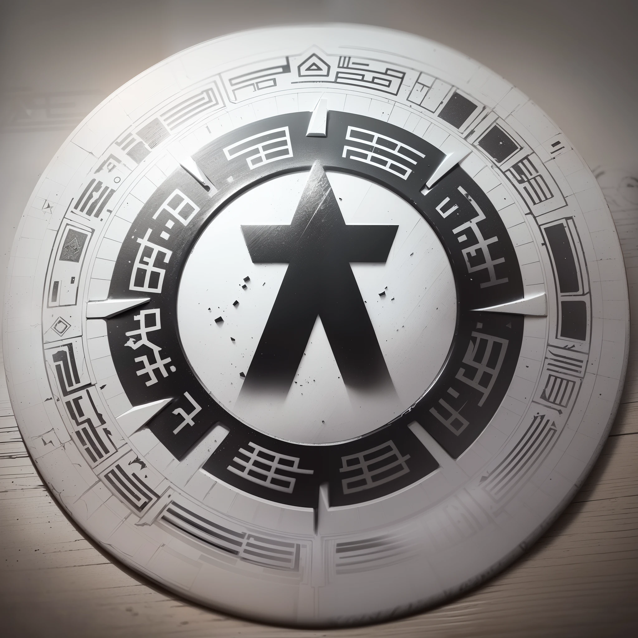 (((1))), ((black and white)), a closeup of a, (( text)) (Round Emblem Concept Sheet) , (UI illusion), (((the void))) , ((((Perfectly clean background)))) , ((CG illustration of the test)), (Theme: Magic runes), ((((Clean White Background)))), ((Round seal with runes))