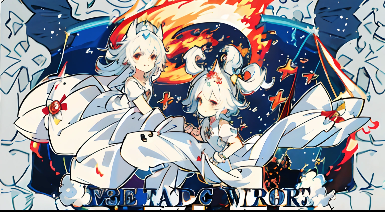 white dresses,Kizi,cabelos preto e longos,Qi bangs,pussycat,Hair rings,having fun,fire works,the night,themoon