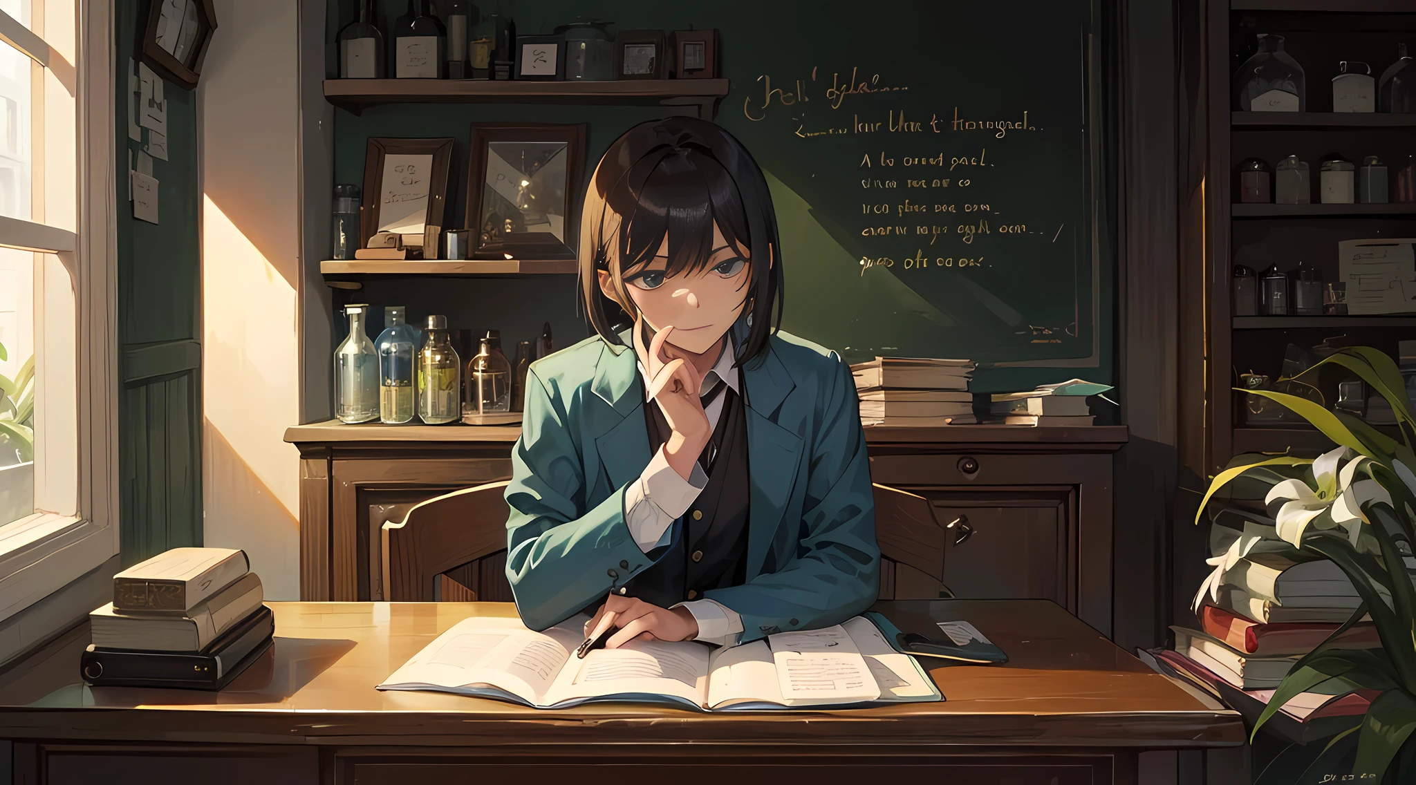 Lynn shook her head,This voice is the owner of their pharmacy,It was also the teacher who saved him two years ago,And he is the guy of this apothecary shop that opens in another world。(The Lynn boy sat at a shabby table,Hold the quill pen,In a diary, He wrote down the rules of his life in this other world)