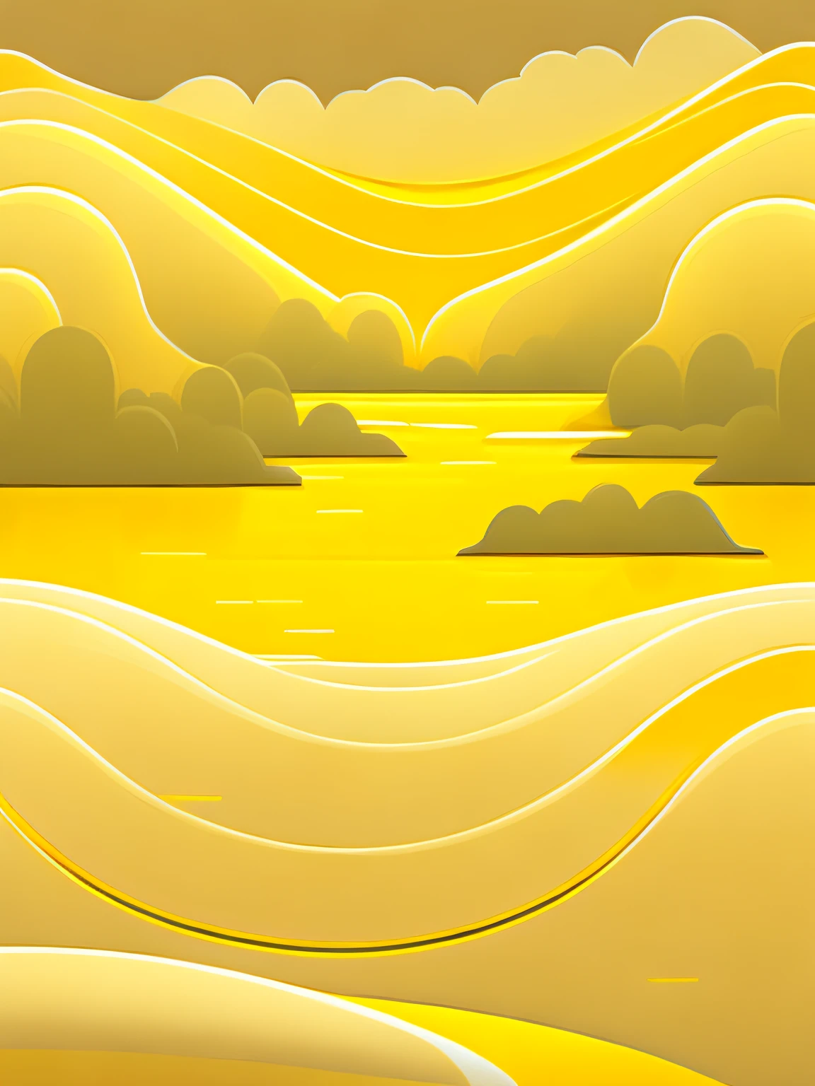 Yellow River，vectorial art，Simple lines