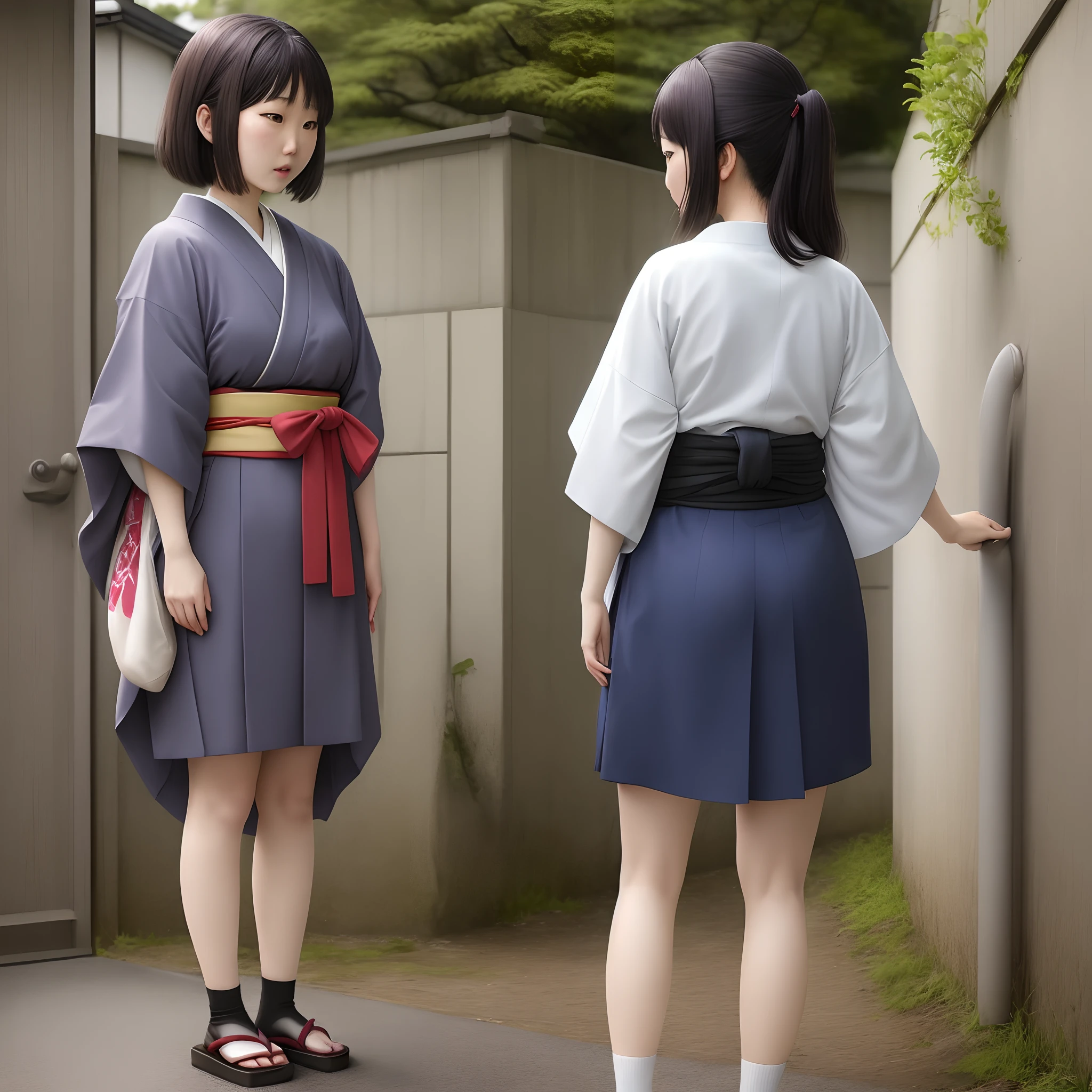 Japanese young woman peeing