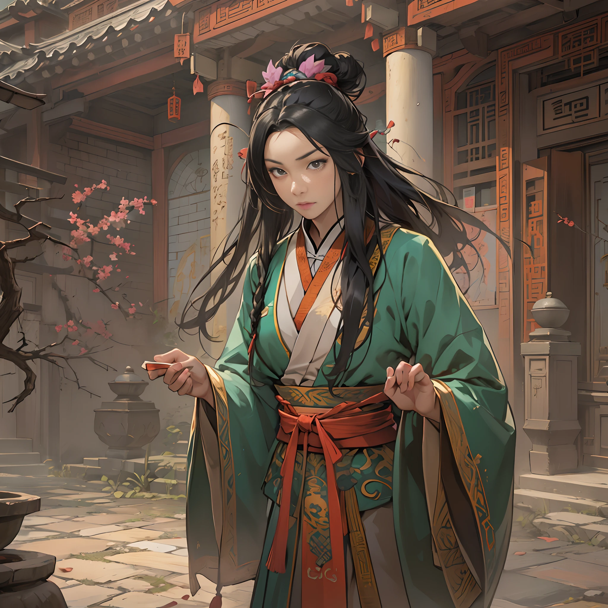 A perplexed female Taoist stood in the center of the courtyard, constantly searching around. Every corner of the courtyard has been meticulously inspected, but no lost souls were found.