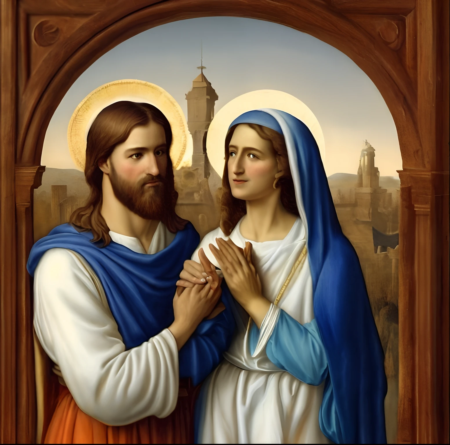 Jesus carpenter and his mother Mary