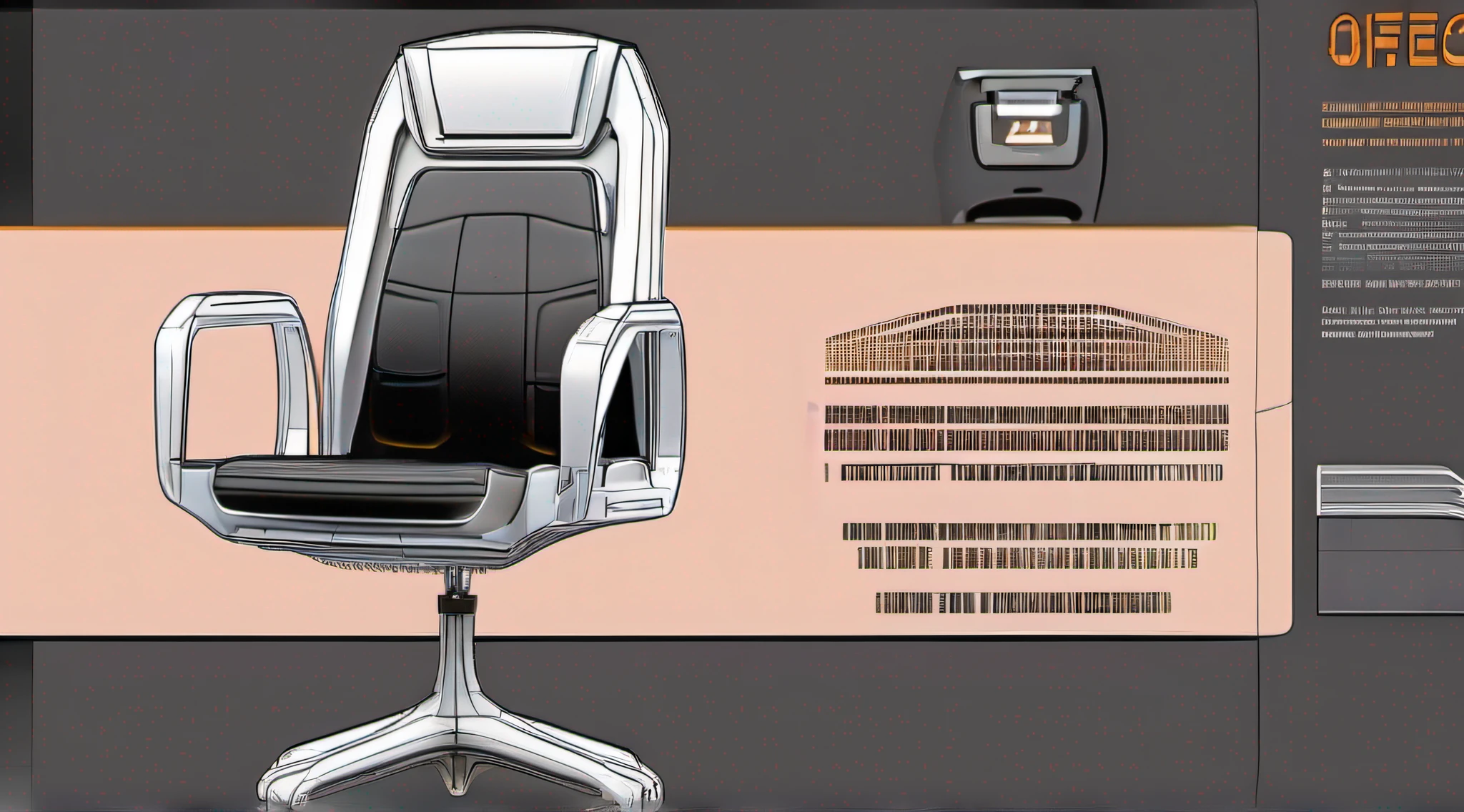 office chair, turnaround,modern, product design, sci-fi, futuristic, realistic, insane detailed, high resolution, artstation, mass effect, starwars, startrek, 16k, trending, angular lines, hardsurface, agressive lines