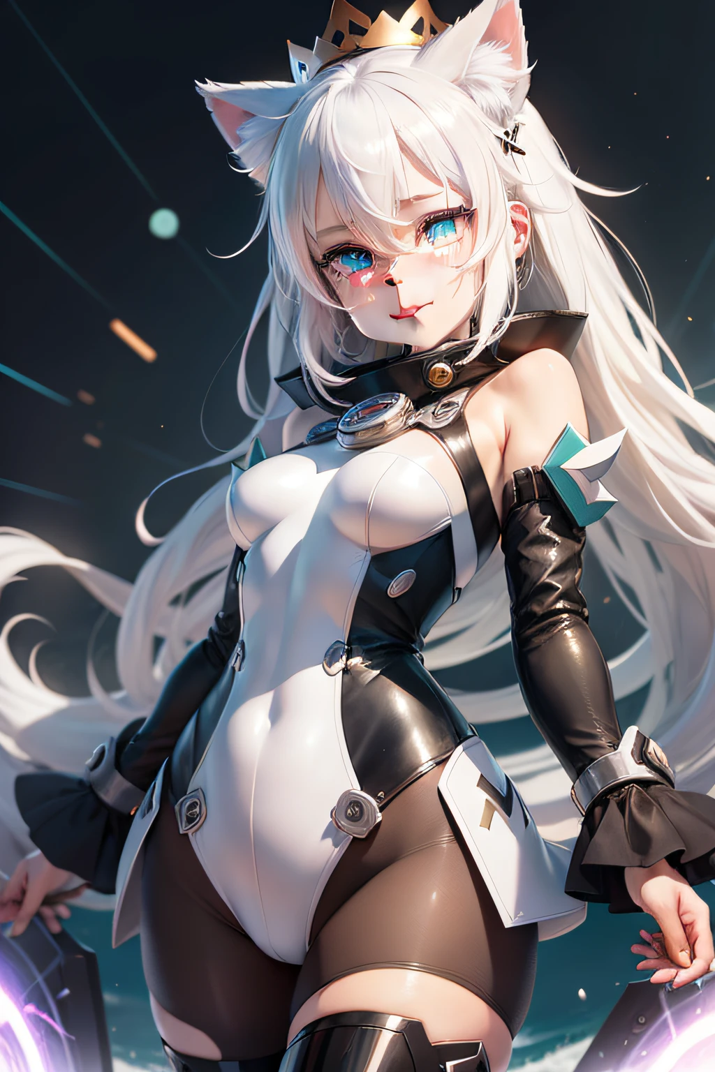 white hair, goggles on headwear, aqua eyes, happy tears, kemonomimi mode, light blush, fang out, happy, white hair, crown, star-shaped pupils, aqua eyes, cat ears, shy, blush, mouth hold, white hair, goggles on headwear, aqua eyes, happy tears, kemonomimi mode, light blush, fang out, happy, anime, god rays, character chart, Cubist Futurism, anime, god rays, character chart, first-person view, UHD, textured skin, UHD, textured skin