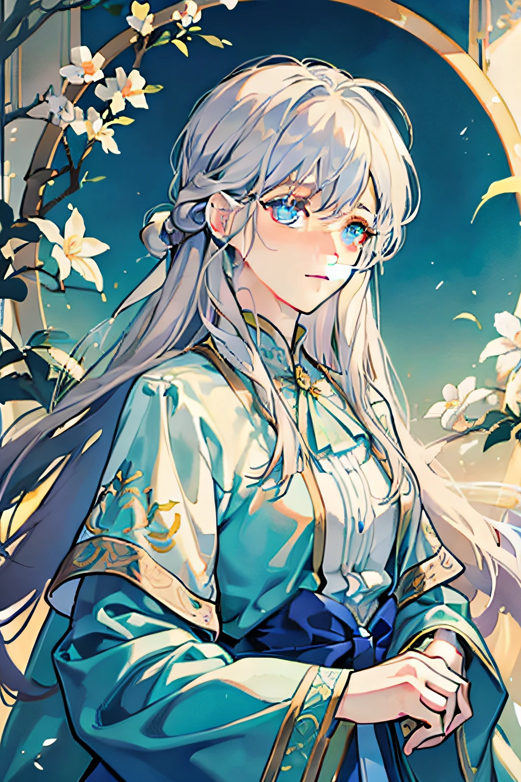 Highest image quality！Watercolor beauty，Beautiful eyes and delicate facial features，long and flowing hair，Antique illustration，Soft light，National Style Fairy，Handsome and gentle man，Charming temperament，Stirring！
