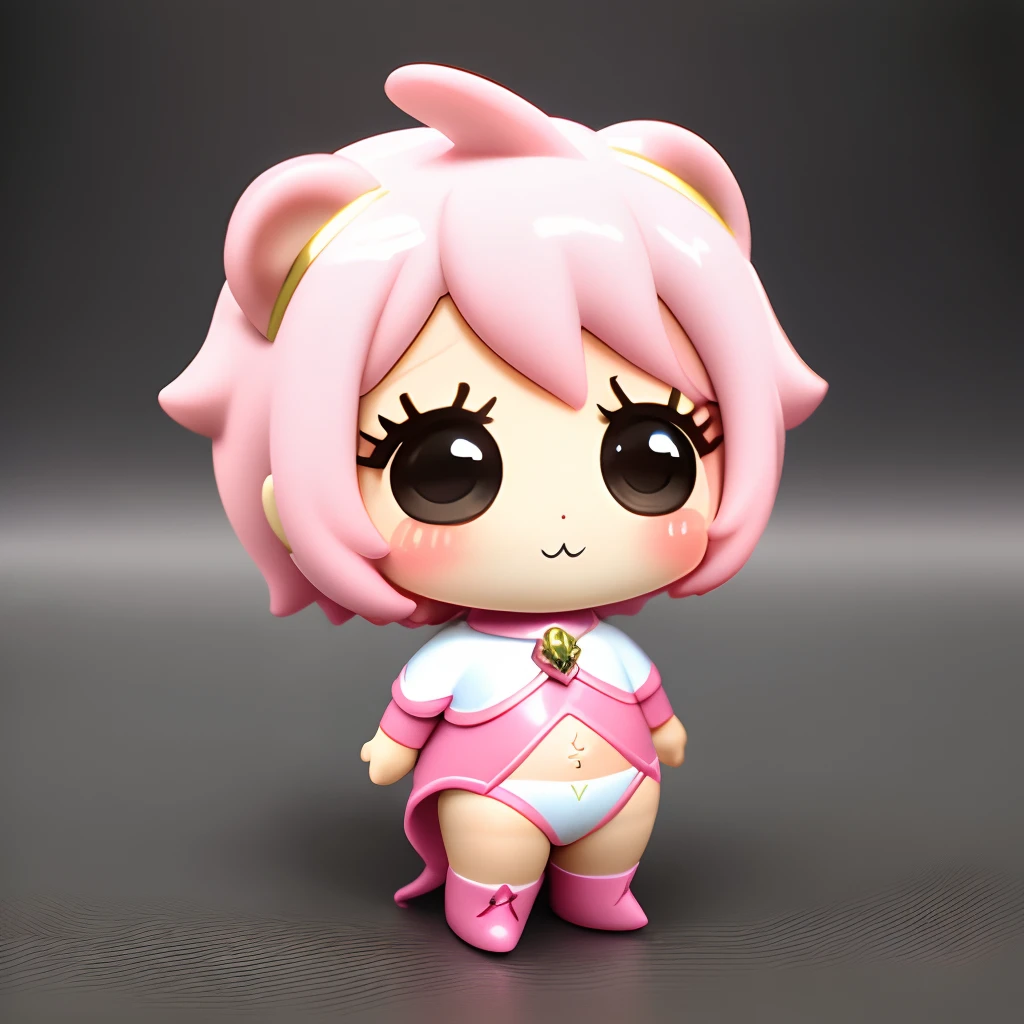 Ursinho feito de goma rosa, estilo chibi