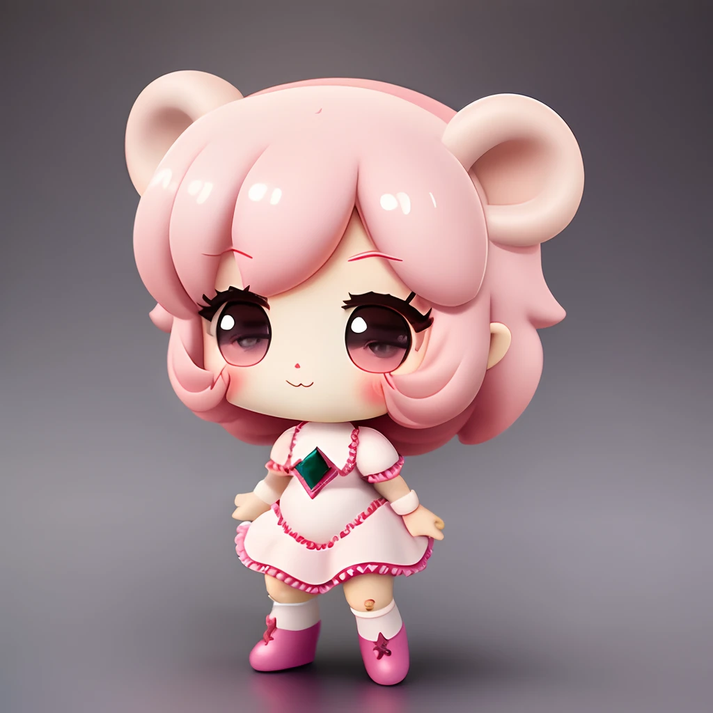 Ursinho feito de goma rosa, estilo chibi