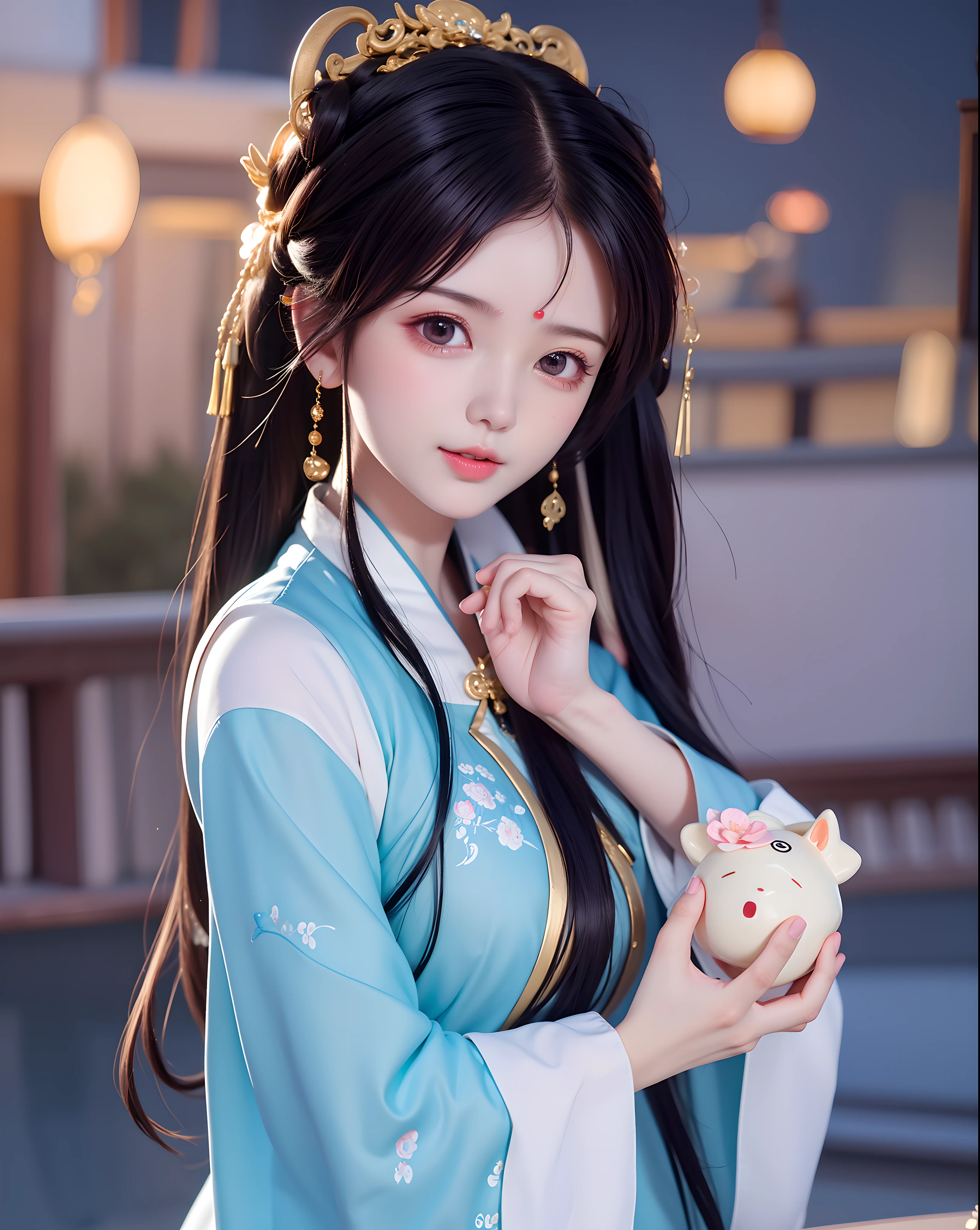 (8k, RAW photo:1.2), best quality, ultra high res,dramatic angle,(fluttered detailed color splashs), (illustration),(((1 girl))),(long hair),(rain:0.9), (头饰:1.4),少女身边有一座古宫,汉服,(重点),彩色水墨画,(泼彩),泼彩,(((colorful))),(素描:0.8) , Masterpiece, best quality, beautiful painted, highly detailed,(denoising:0.6),[splash ink],((ink refraction)), (beautiful detailed sky),moon,highly,detaild,(masterpiece, best quality, extremely detailed） CG unity 8k壁纸，杰作，最好的质量，超详细），（石蒜），