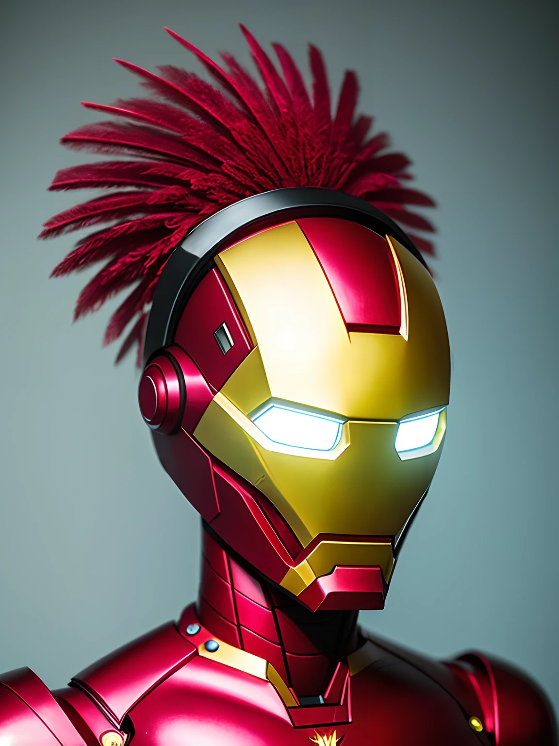 fechar-se, era vitoriana, Ironman mask, cinematografia, handmade, elegante, meticuloso, magnifica, maximum details, extremely hyperaesthetic, intricadamente detalhado, muito ouro, diamante, Ruby and pearls, cinematic light and black background