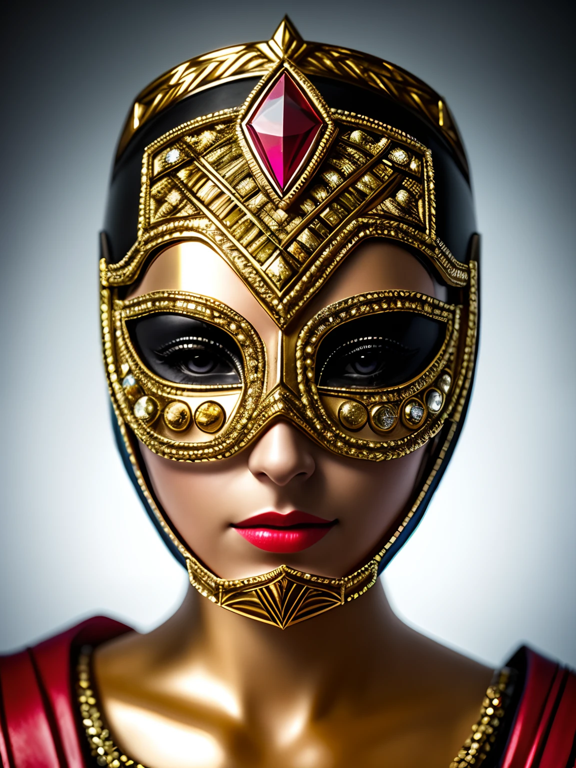 fechar-se, era vitoriana, Thor mask, cinematografia, handmade, elegante, meticuloso, magnifica, maximum details, extremely hyperaesthetic, intricadamente detalhado, muito ouro, diamante, Ruby and pearls, cinematic light and black background
