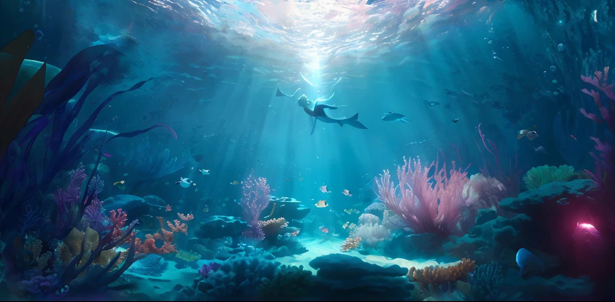 (((8K, RAW photo, Best quality, Masterpiece:1.4))), 超高分辨率, Ultra-detailed, illustration, Close-up, Astonot, Underwater scene of one person swimming in a large aquarium only, closeup cinematic aquatic scene, Underwater scene, frame from pixar movie, The Little Mermaid Magic Kingdom, ocean floor, Global illumination. vfx, Bradley Cooper in《Finding Nemo》Curly, undersea environment, emma watson as sea mermaid, Visually stunning scene, underwater environment, bubbly underwater scenery, highly detailed surreal vfx, ocean floor