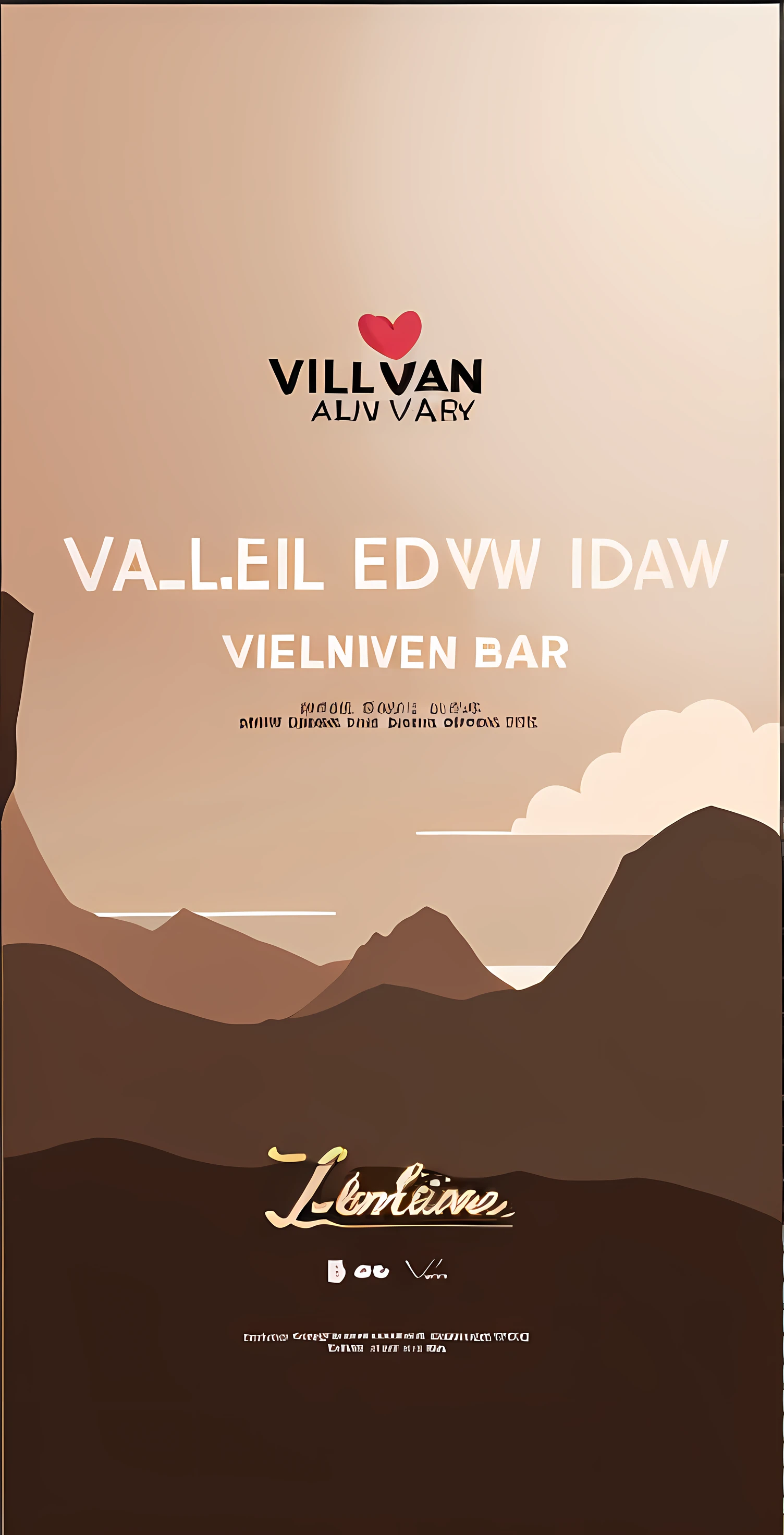 Banner design，Background mountain view，Beautiful and compact layout，Valentine's Day event promotional materials。Valentine's Day events have banners，The background is a mountain, promotional material, full card design, chocolate candy bar packaging, luxury advertisement, poster for, event, Poster design,, commercial banner, promotional, an advertising poster，solidcolor，Mono Color，Remove text