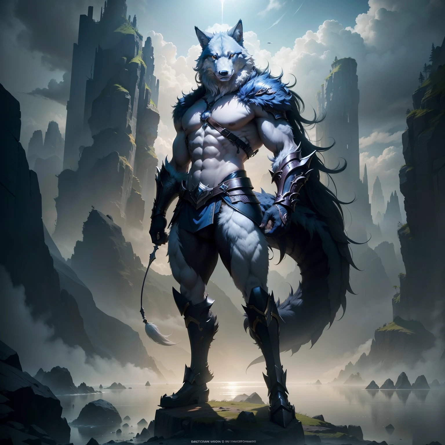 full bodyesbian,gentlesoftlighting,tmasterpiece,best qualtiy,8k uhd,digital SLR camera,filmgrain,tmasterpiece,Best quality at best,high high quality,the Extremely Detailed CG Unity 8K Wallpapers,Highly detailed digital art in 4K,4K HD wallpapers very detailed,impressive fantasy landscape,Sci-fi fantasy desktop wallpaper,Unreal Engine 4K wallpapers,4K detailed digital art,Sci-fi fantasy wallpaper,Epic dreamy fantasy landscape,4k hd matte digital painting,Stunning artwork in 8K,half wolf, The half-dragon stands on its hind legs,Sideways photo,There are extra-long dragon tails。There are vertical scales on the back。The chest and legs have delicate scales。The eyes are fierce。Has big furry ears。The villain is handsome,Dramatic cinematic details fur, hyper realistic fur, highly realistic photograph, cinematic full body shot, cinematic full shot,, adventure hyper realistic render, volumetric fur, ultra-realistic picture, Make a gesture of majesty, hyperreal rendering,A combination of mythical creatures, The perfect combination of wolf and dragon