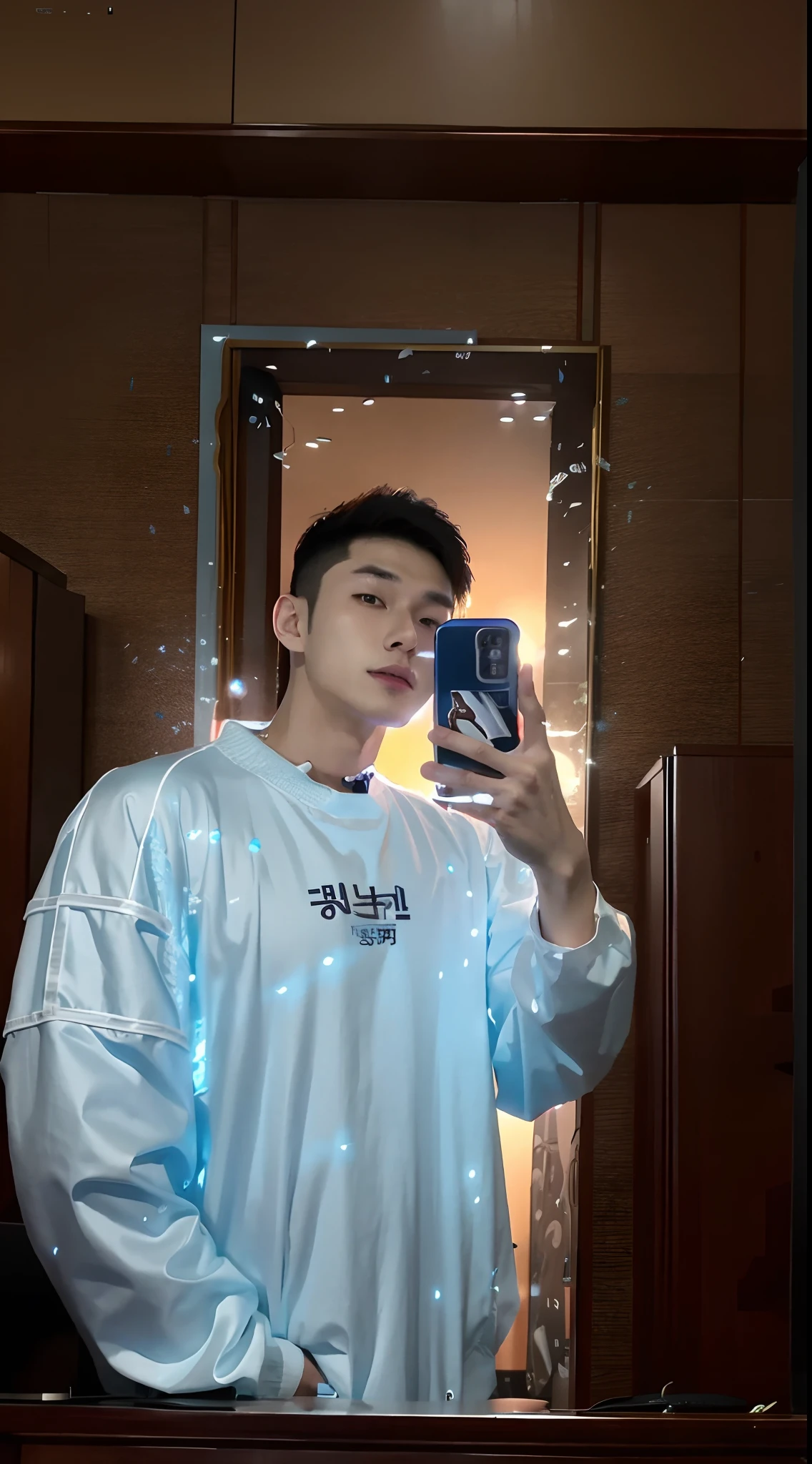 "Male selfie,Image in the mirror,high-quality picture,Full body photo,8K分辨率,His name is Lin Wenjun,Selfie shot,Be between 18 and 21 years old,excellent quality photos,Named Cheng Yanjun,Be between 2 and 3 years of age。"Realiy,详细的脸,Korean male protagonist,musculature,Ray traching