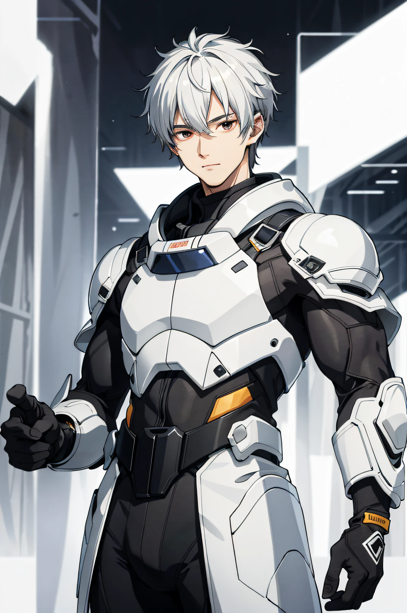 Absurd, High definition, Super detailed, Texture details, clear presentation, HD details, detail performance, Fine details, Clear face, Fix accurately, ((cabelos preto e longos))、long whitr hair、18-year-old man, Handsome, Tall,Soft smile、Slightly muscular,(Clear eyeballs), (1 person: 1.3), handpainted, Simple lines, (An 18-year-old man wearing a white Chinese suit), foggy forest、The upper part of the body,Exocet suit