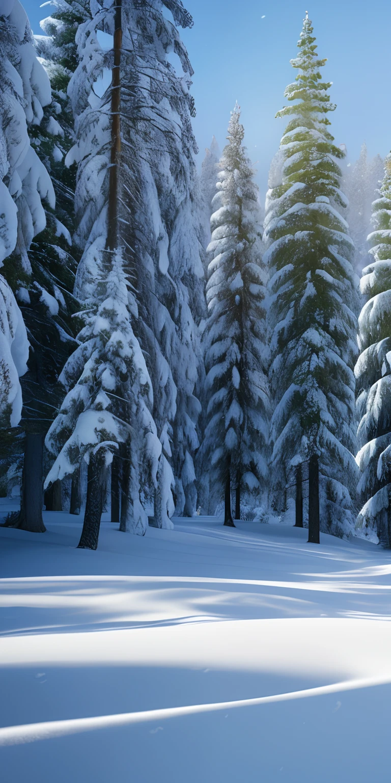 Masterpiece, best quality, high quality, highly detailed CG unity 8k wallpaper, coniferous forest, silence, towering conifers covering the forest floor, severe cold climate, serene beauty, snow, winter, mild summer, breeze, Conifers, branches, bokeh, depth of field, HDR, bloom, chromatic aberration, photorealistic, extremely detailed, popular on artstation, popular on CGsociety, complex, high detail, dramatic, art midway